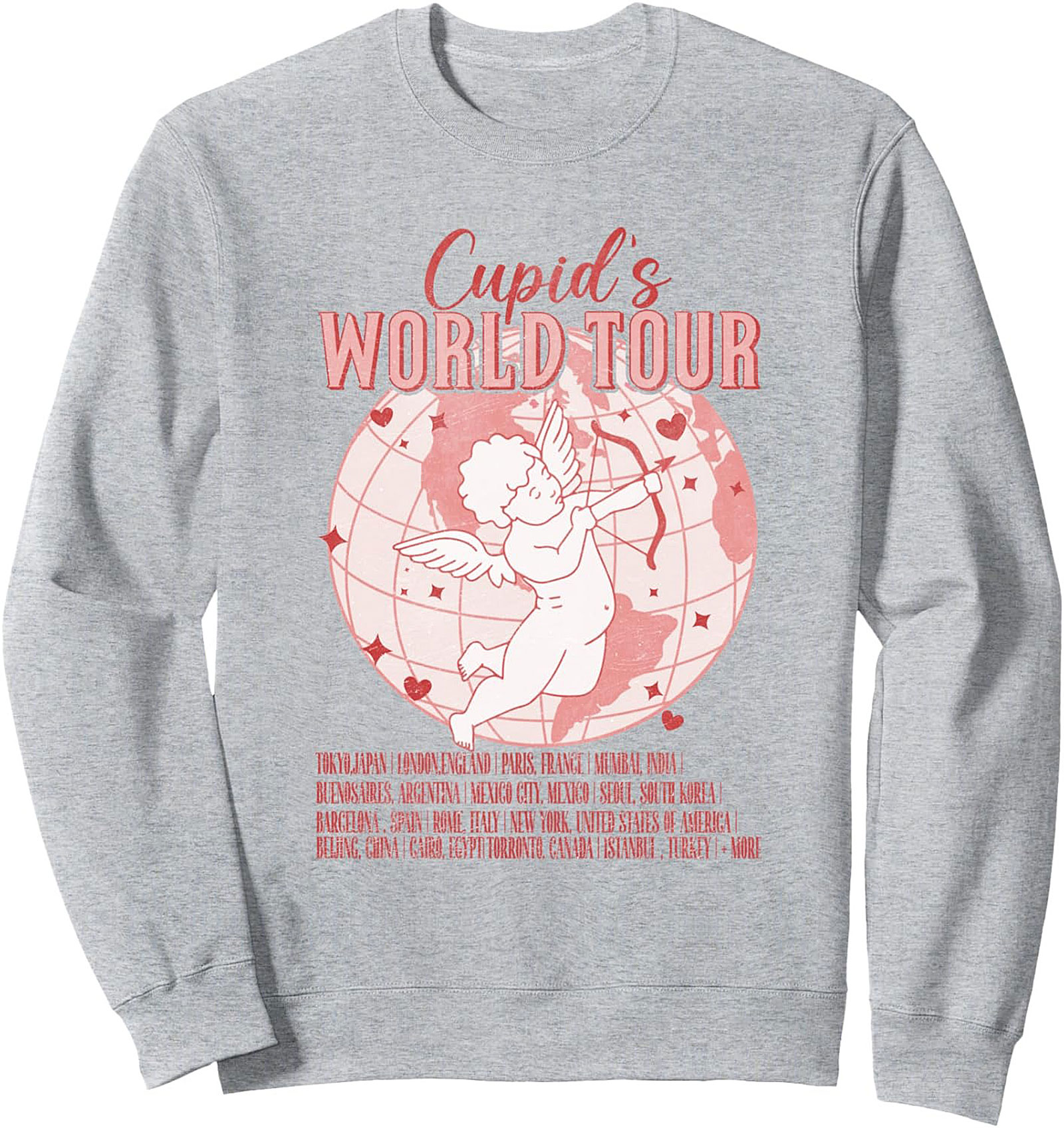 Cupid's World Tour Sweatshirt Funny Valentine's Crewneck