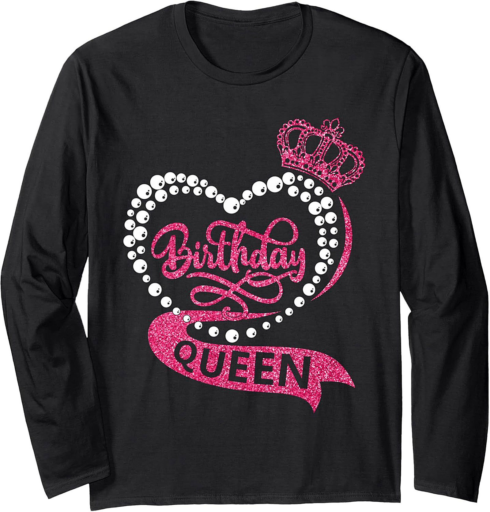 Birthday Queen Crewneck Sweatshirt | Glam Pink Pullover Gift