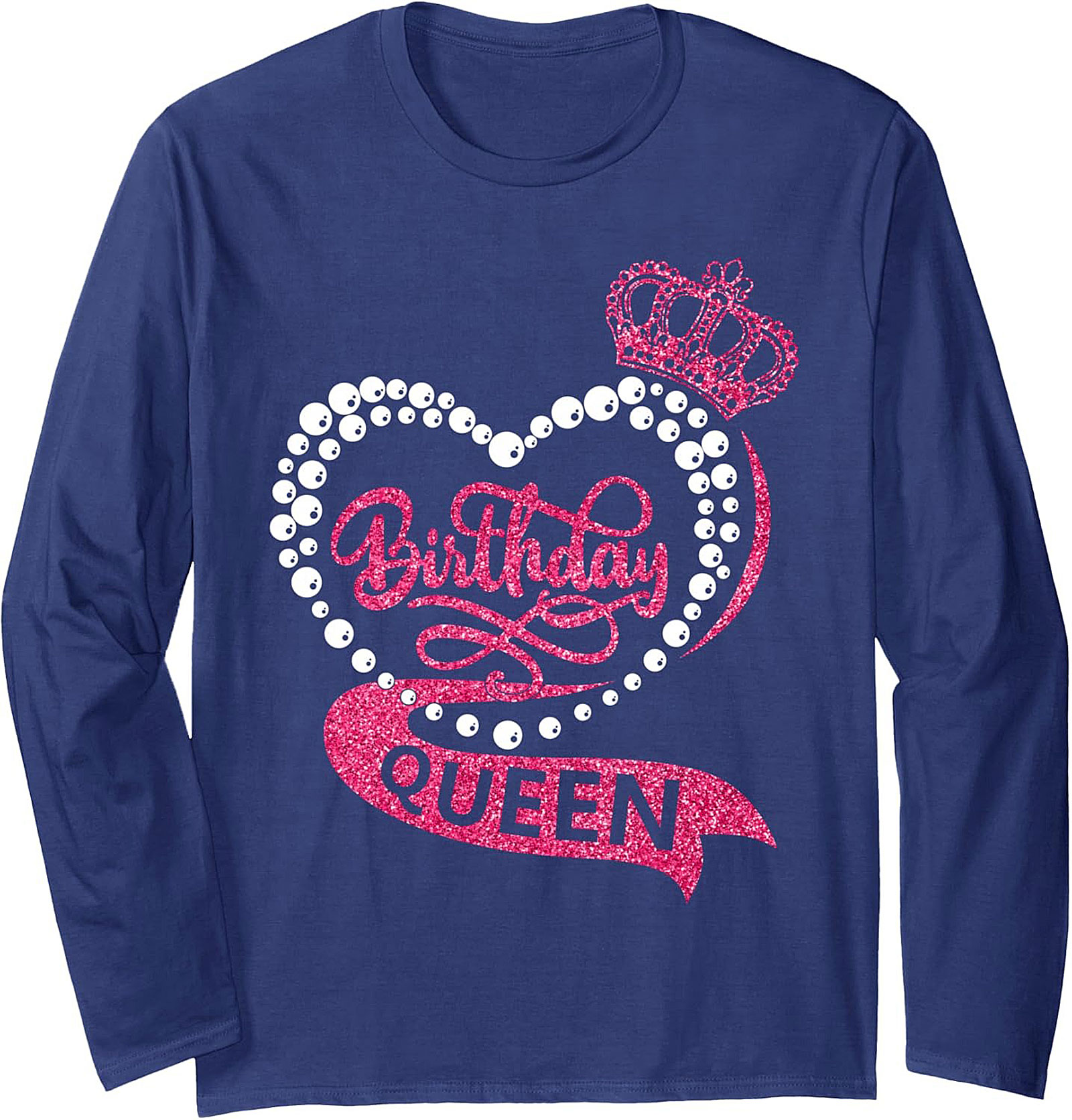 Birthday Queen Crewneck Sweatshirt | Glam Pink Pullover Gift