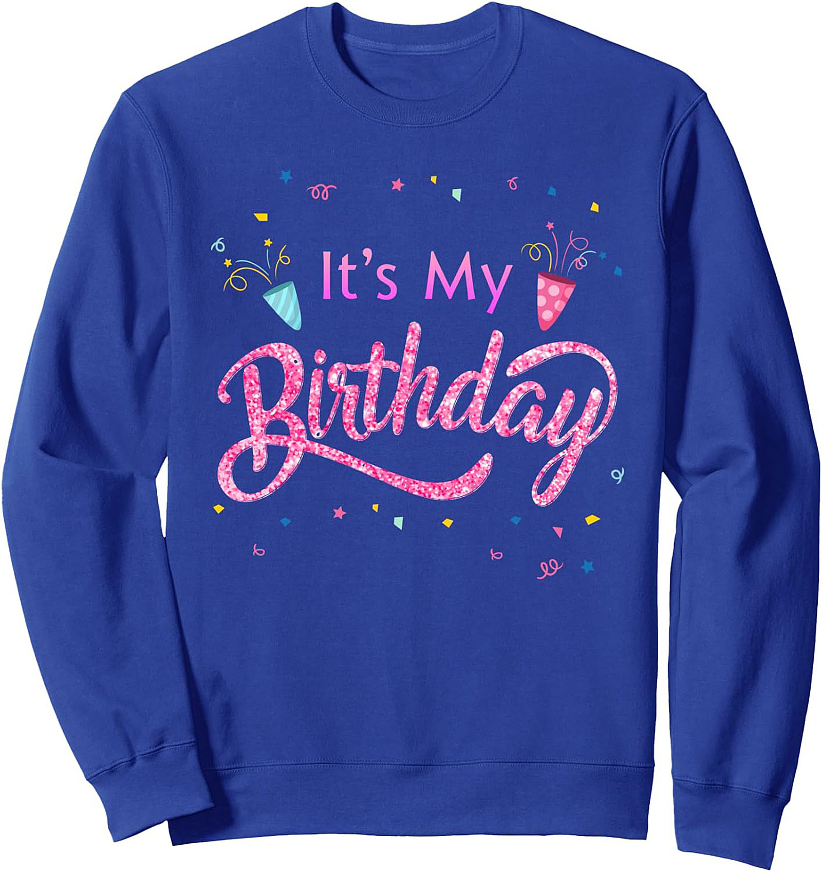 Birthday Girl Crewneck Sweatshirt – Glitter Pink Script