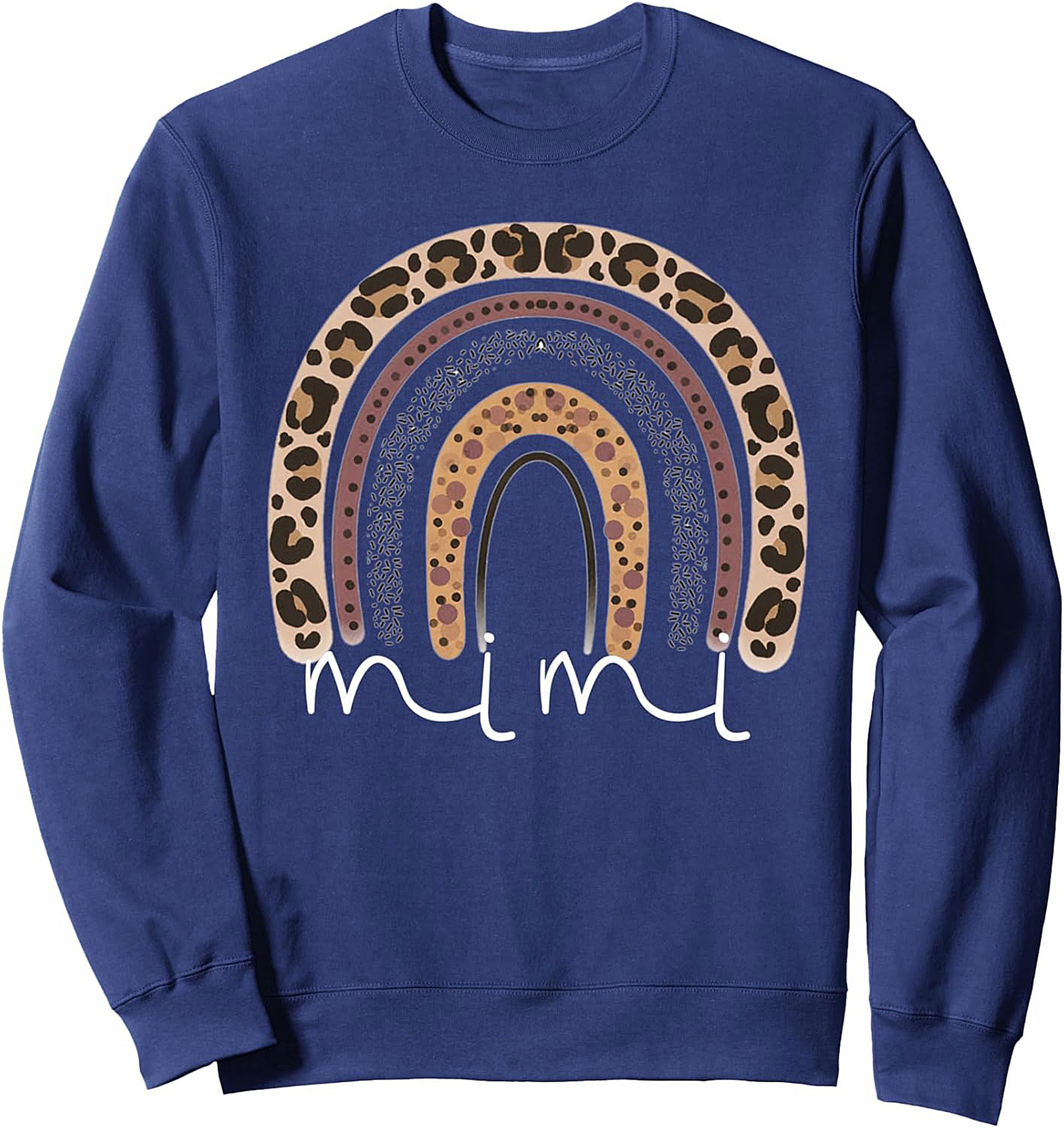 Mimi Leopard Rainbow Crewneck Sweatshirt Cozy Gift
