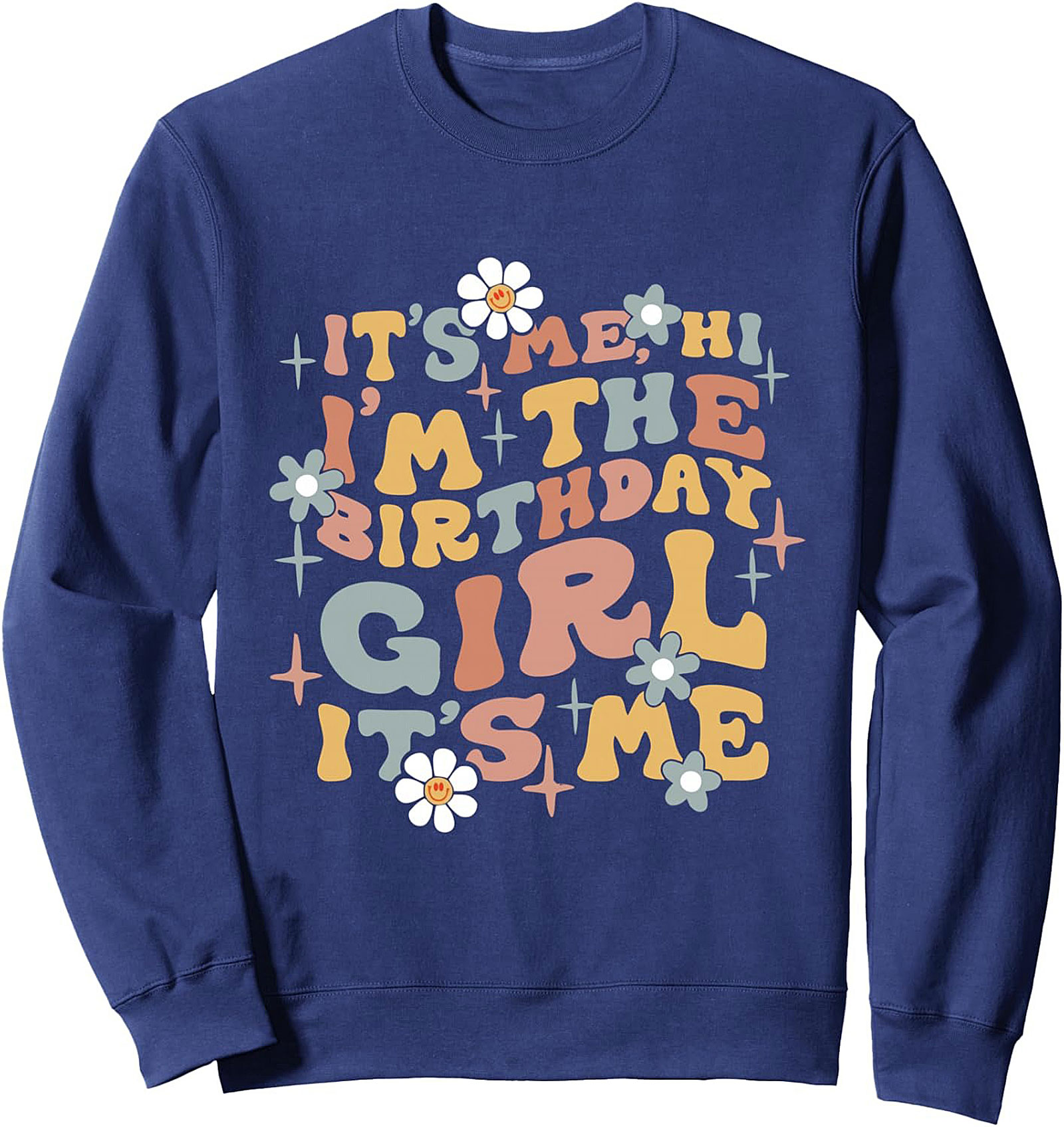 Groovy Birthday Girl Crewneck Sweatshirt | Retro Pullover