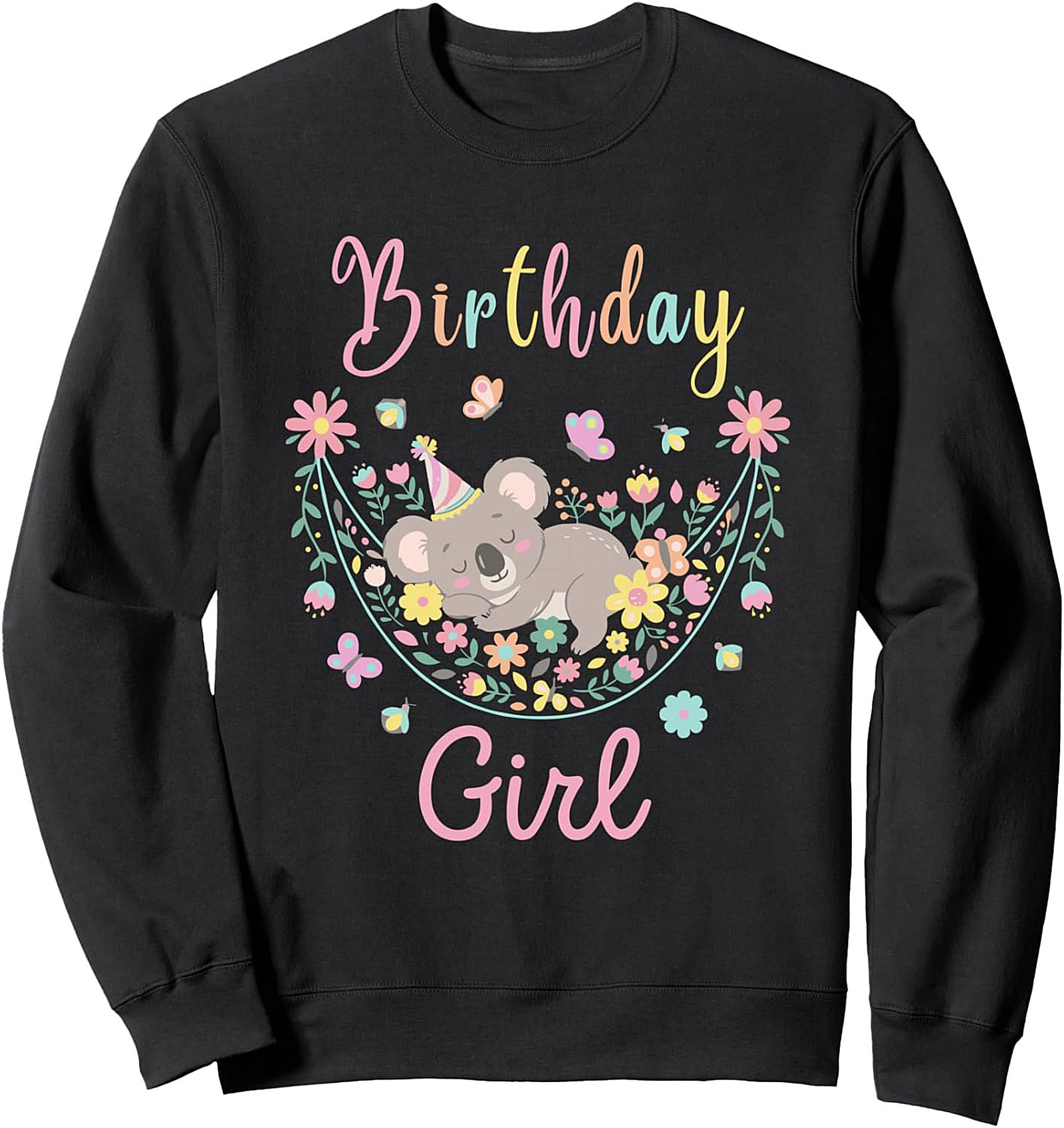 Koala Birthday Girl Crewneck Sweatshirt | Cute Pullover