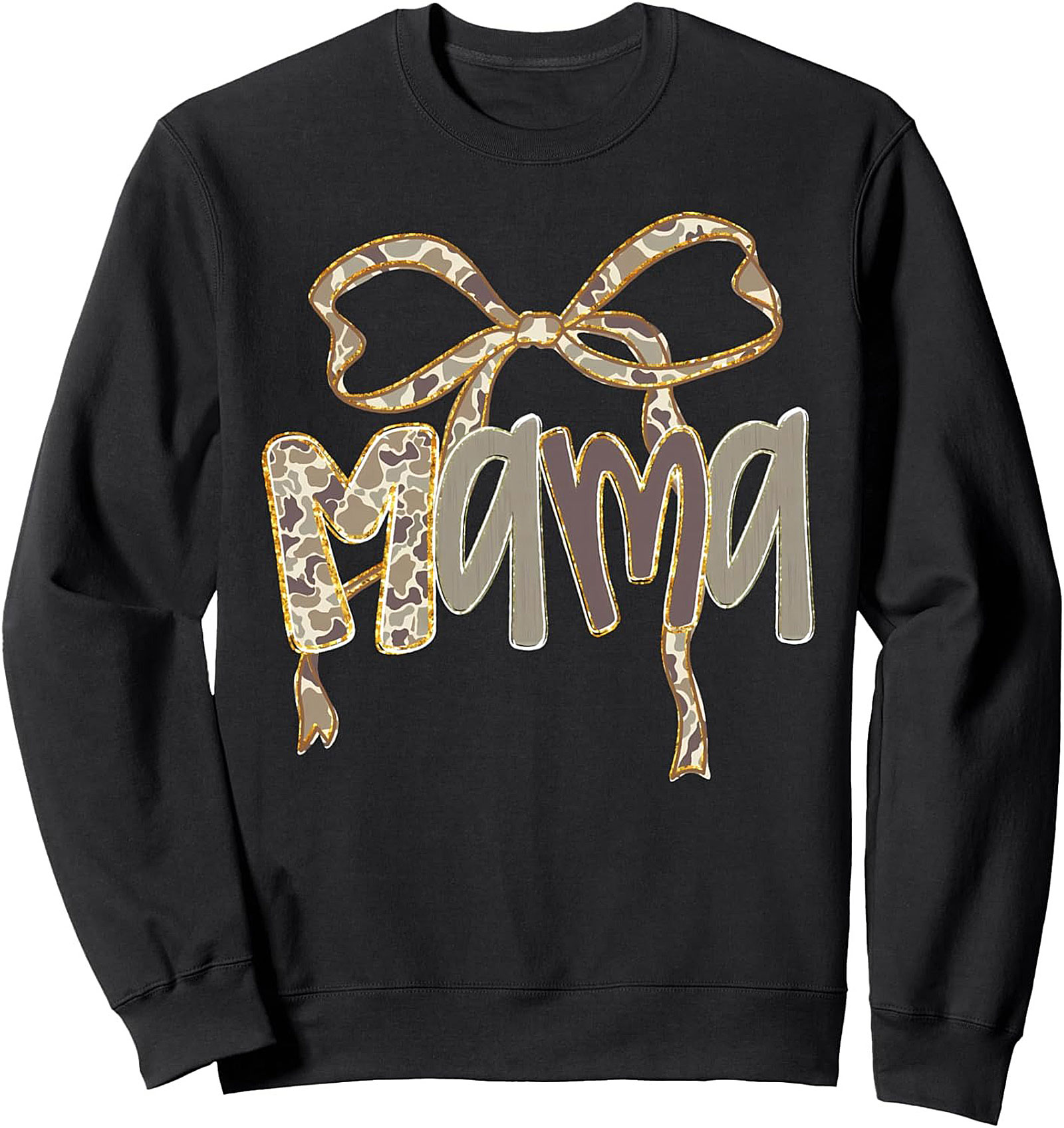Mama Camo Bow Crewneck Sweatshirt Cozy Gift for Mom