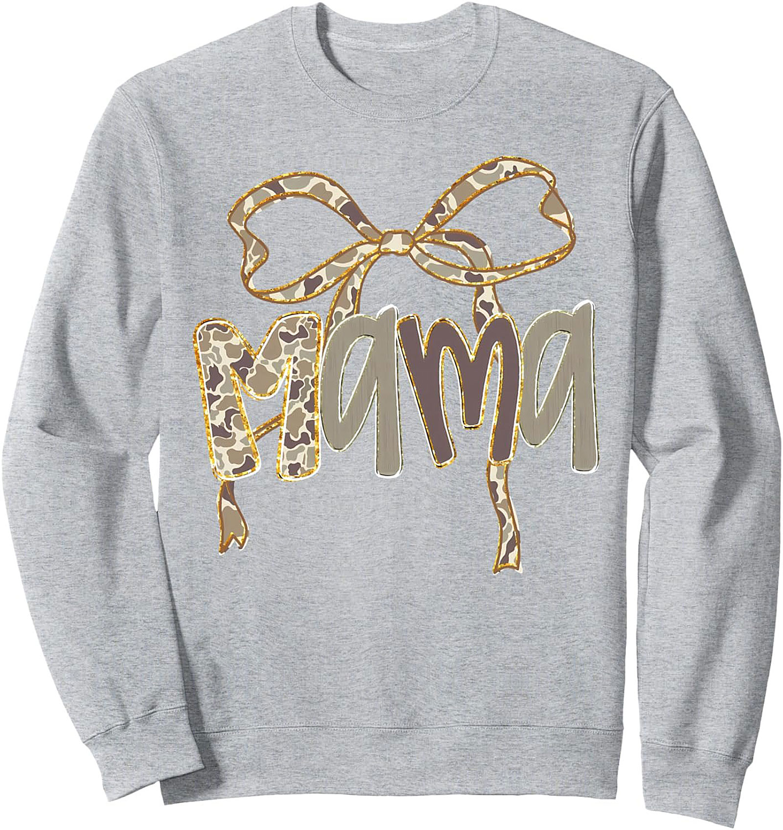 Mama Camo Bow Crewneck Sweatshirt Cozy Gift for Mom