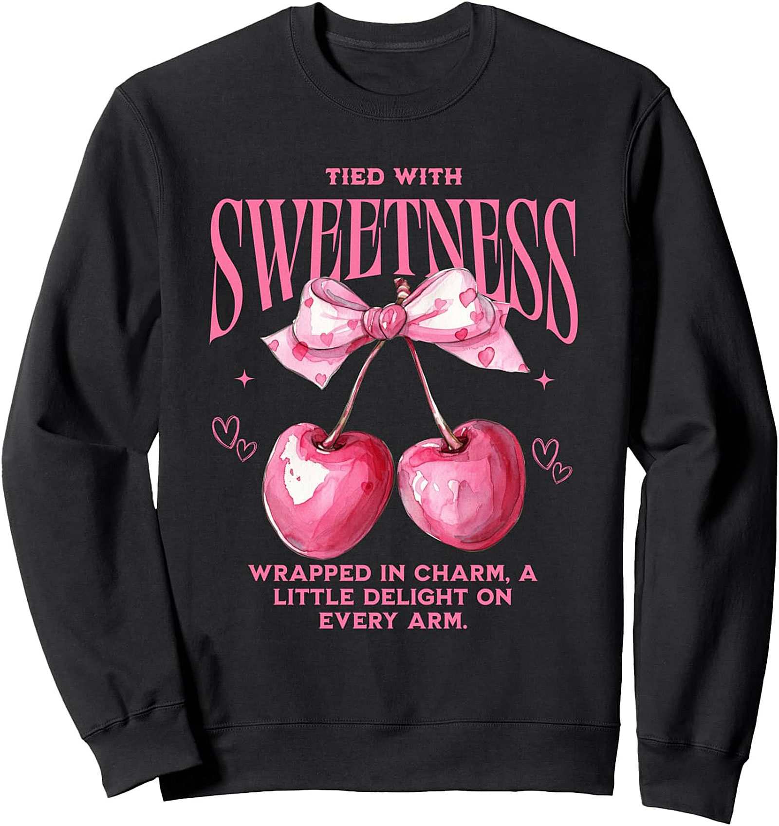 Sweet Cherry Graphic Sweatshirt Cozy Crewneck Pullover