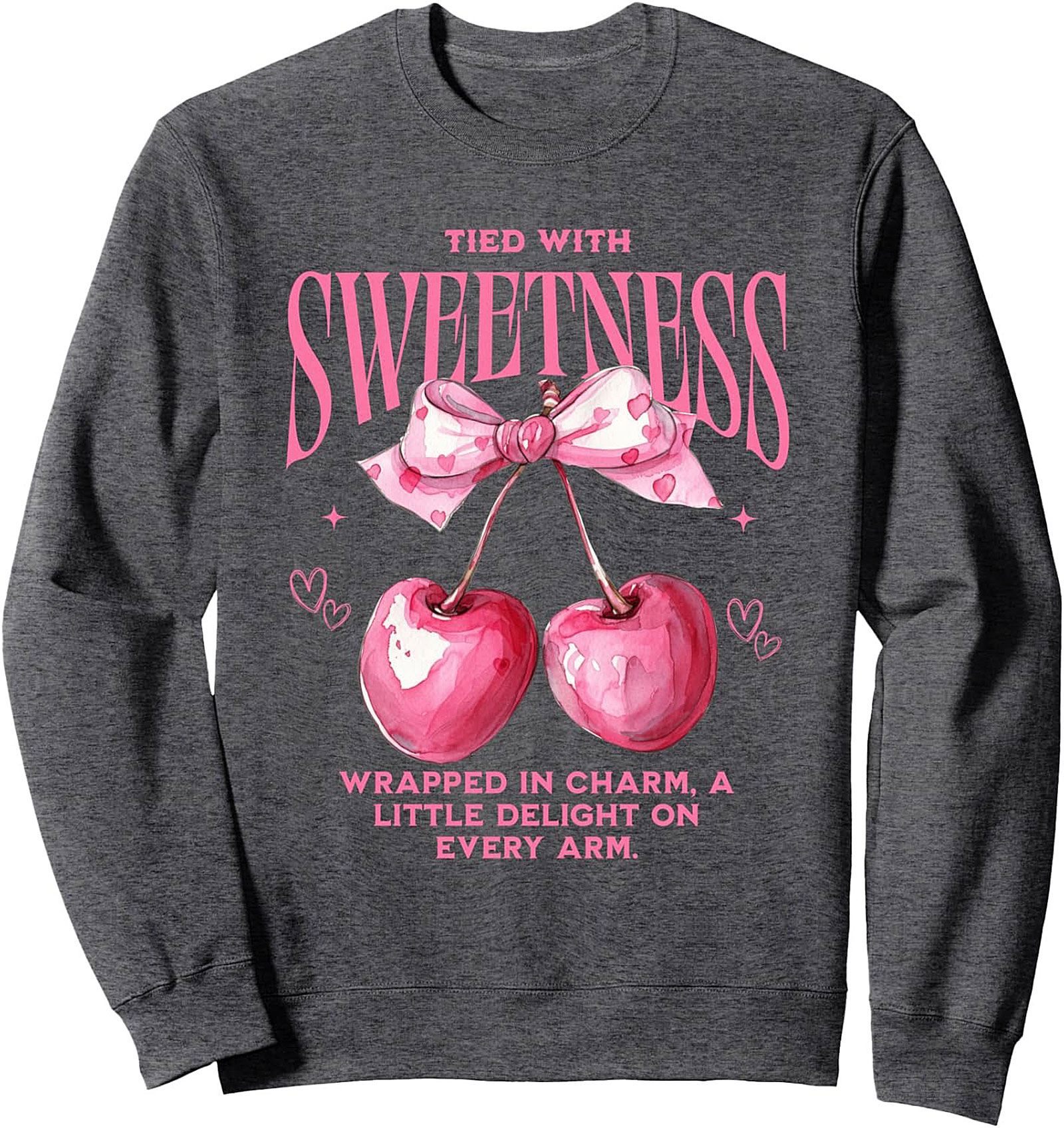 Sweet Cherry Graphic Sweatshirt Cozy Crewneck Pullover