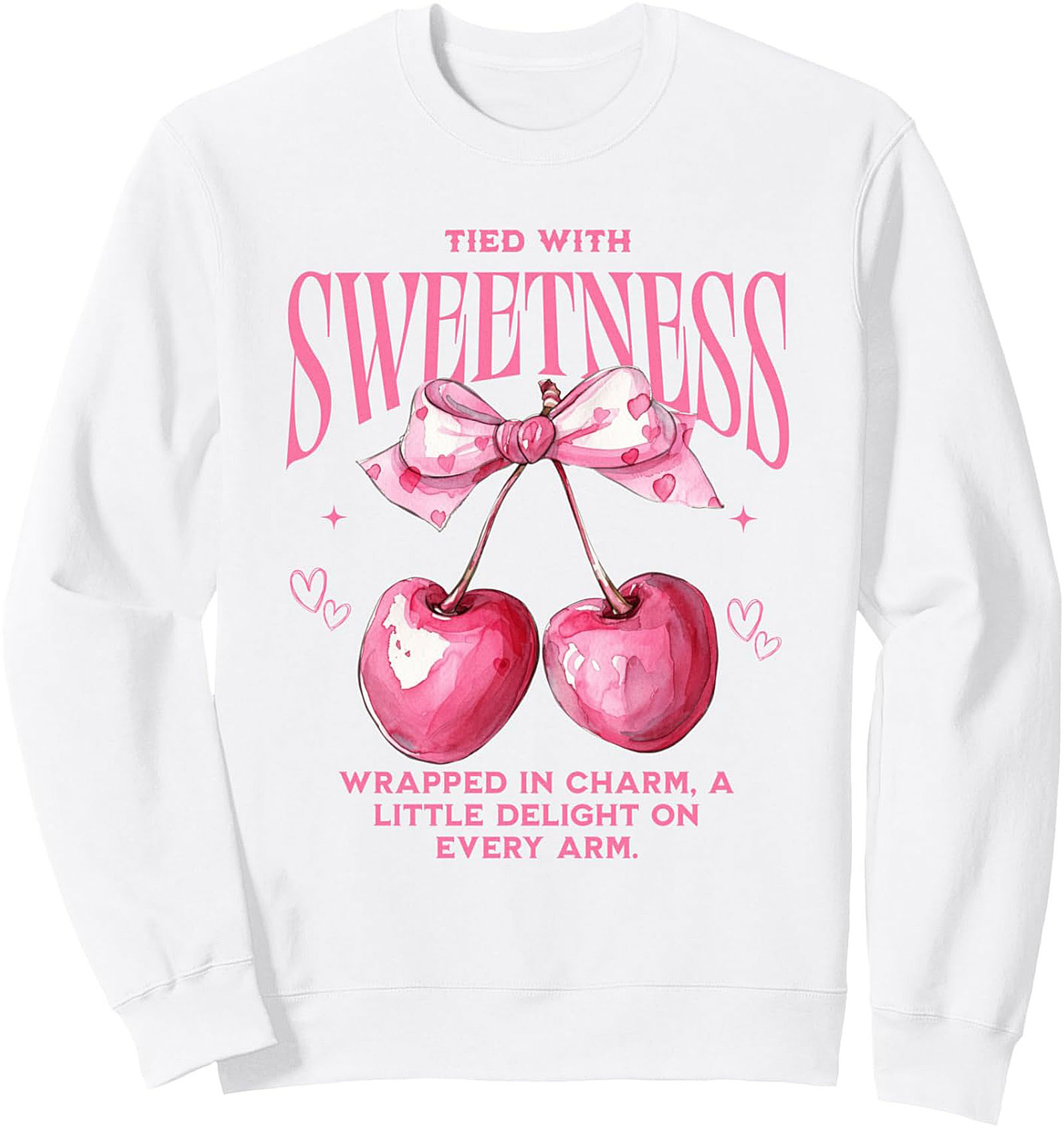 Sweet Cherry Graphic Sweatshirt Cozy Crewneck Pullover