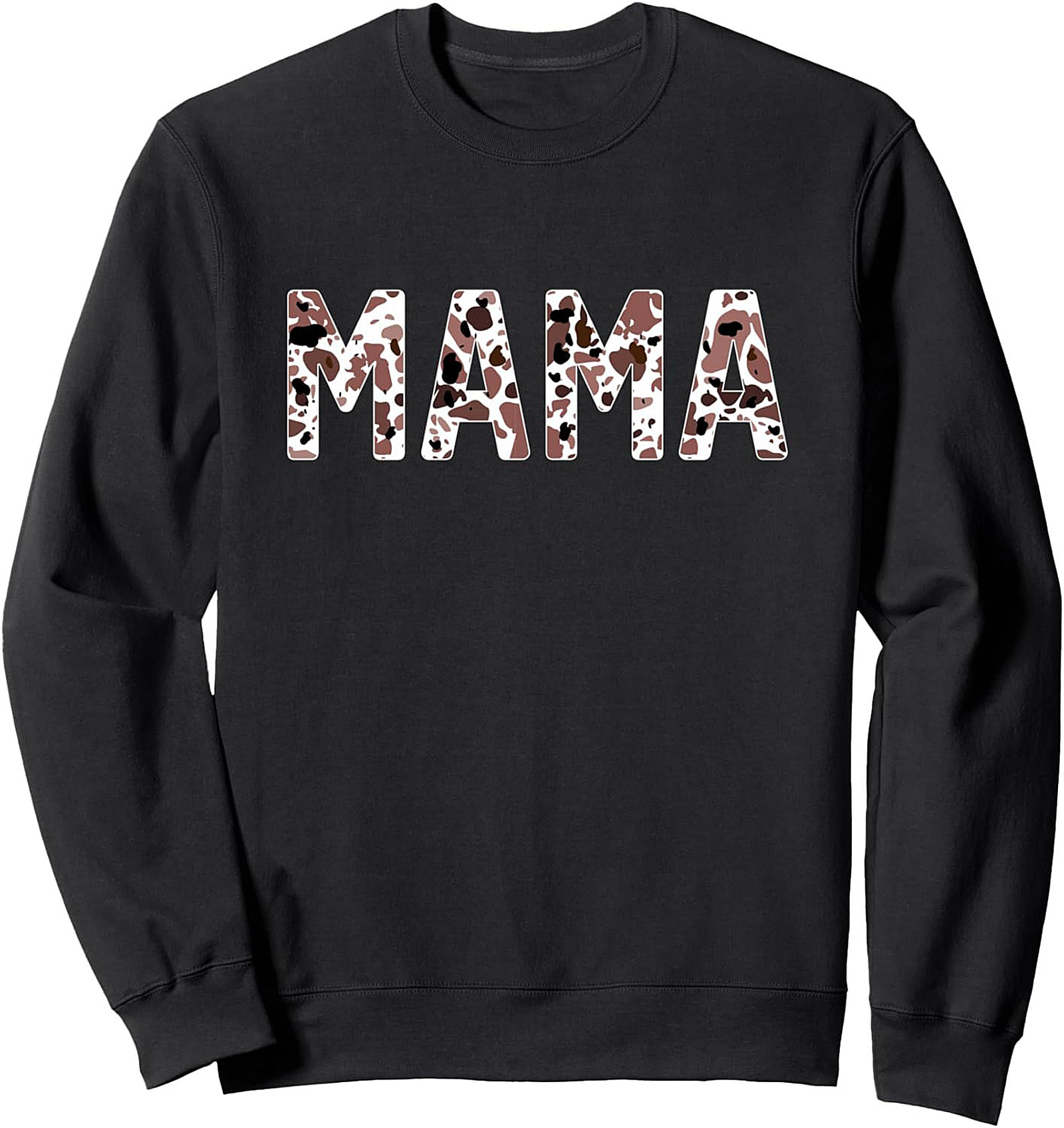 Cow Print Mama Sweatshirt Cozy Western Crewneck Pullover