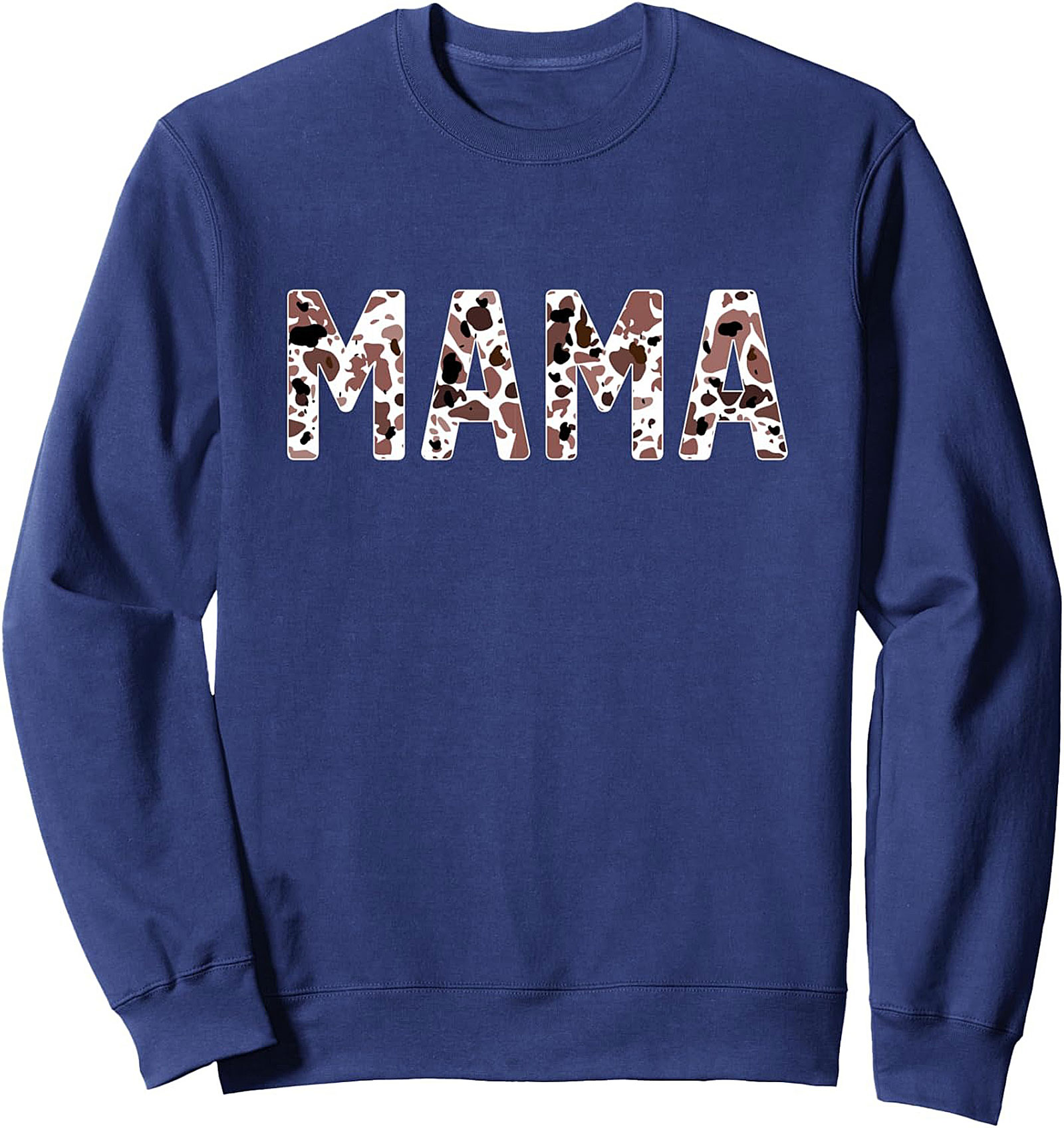 Cow Print Mama Sweatshirt Cozy Western Crewneck Pullover