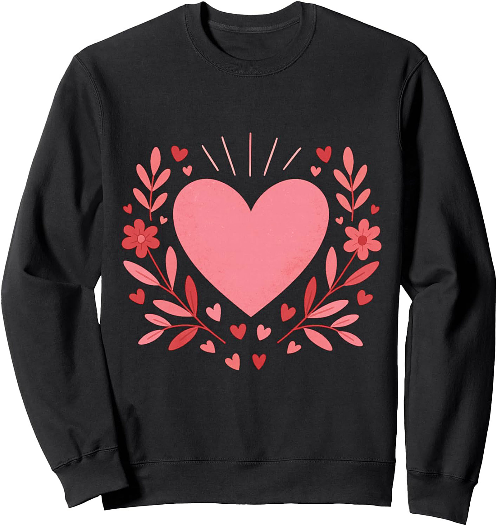 Romantic Heart Crewneck Sweatshirt Cozy Unisex Pullover