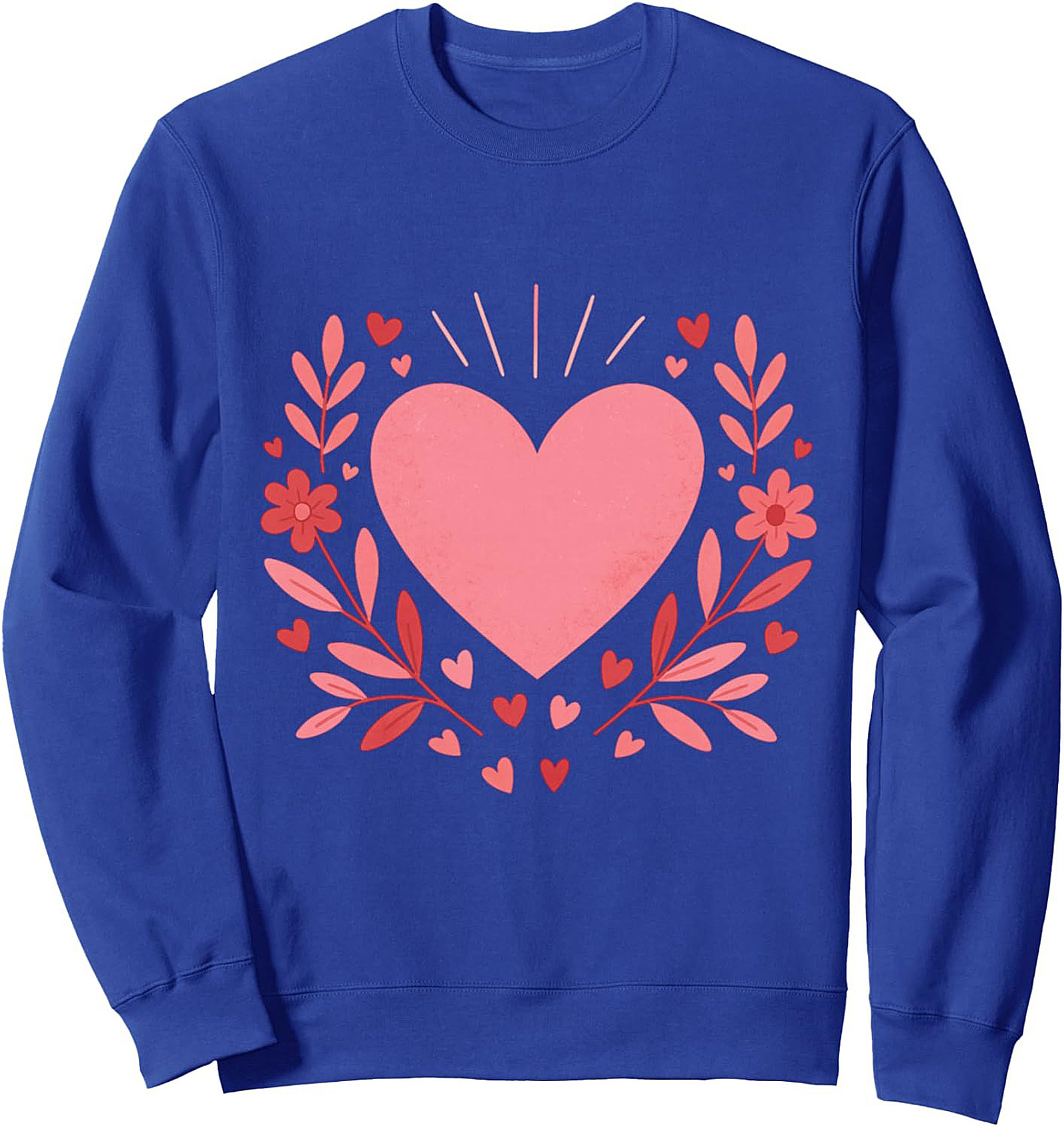 Romantic Heart Crewneck Sweatshirt Cozy Unisex Pullover
