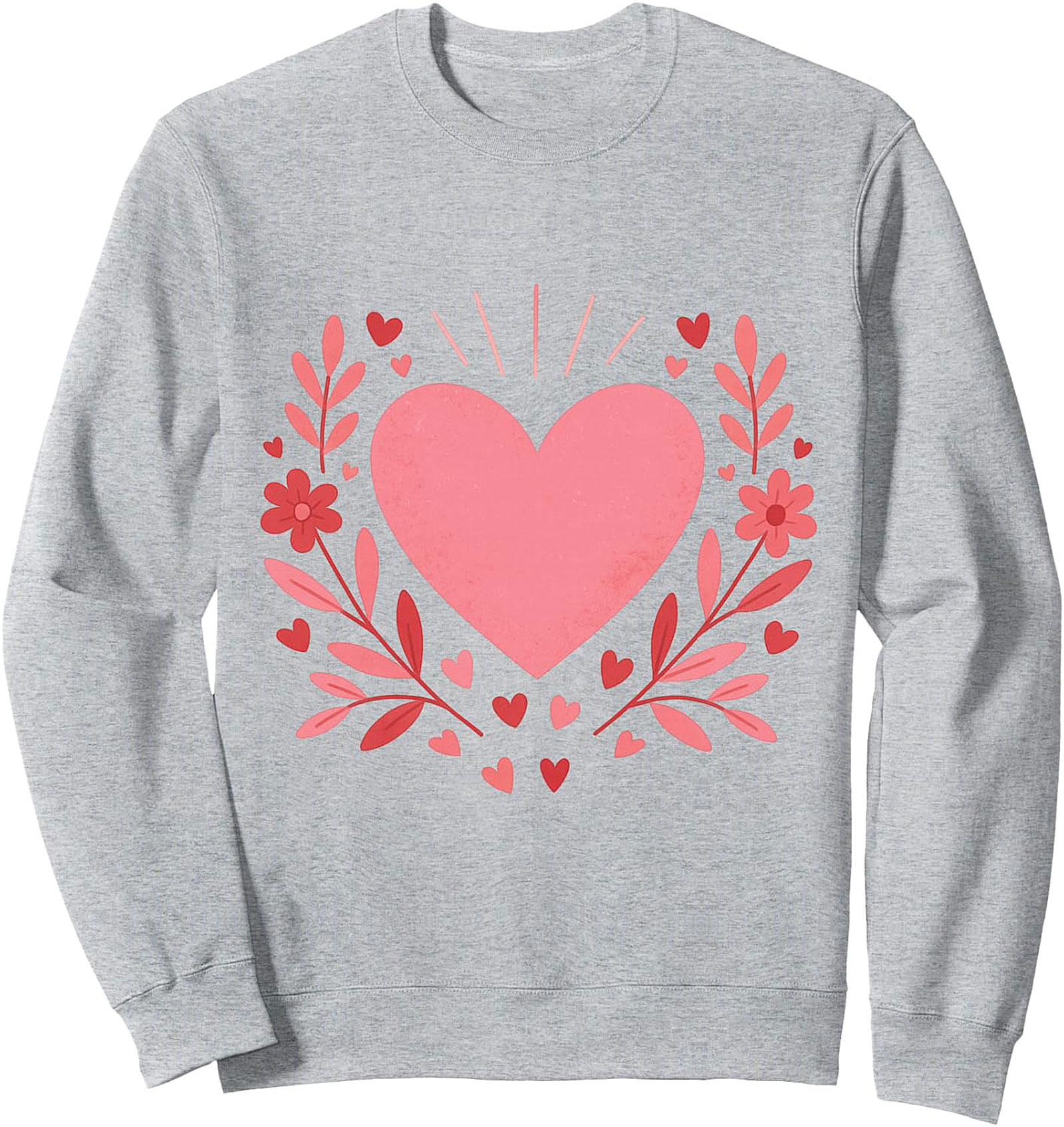 Romantic Heart Crewneck Sweatshirt Cozy Unisex Pullover