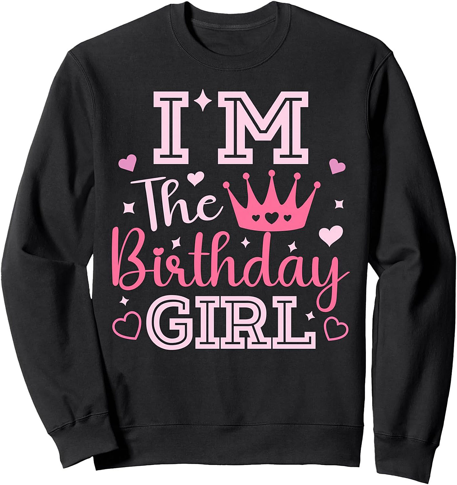 Birthday Girl Crewneck Sweatshirt | Cozy Pink Crown Pullover