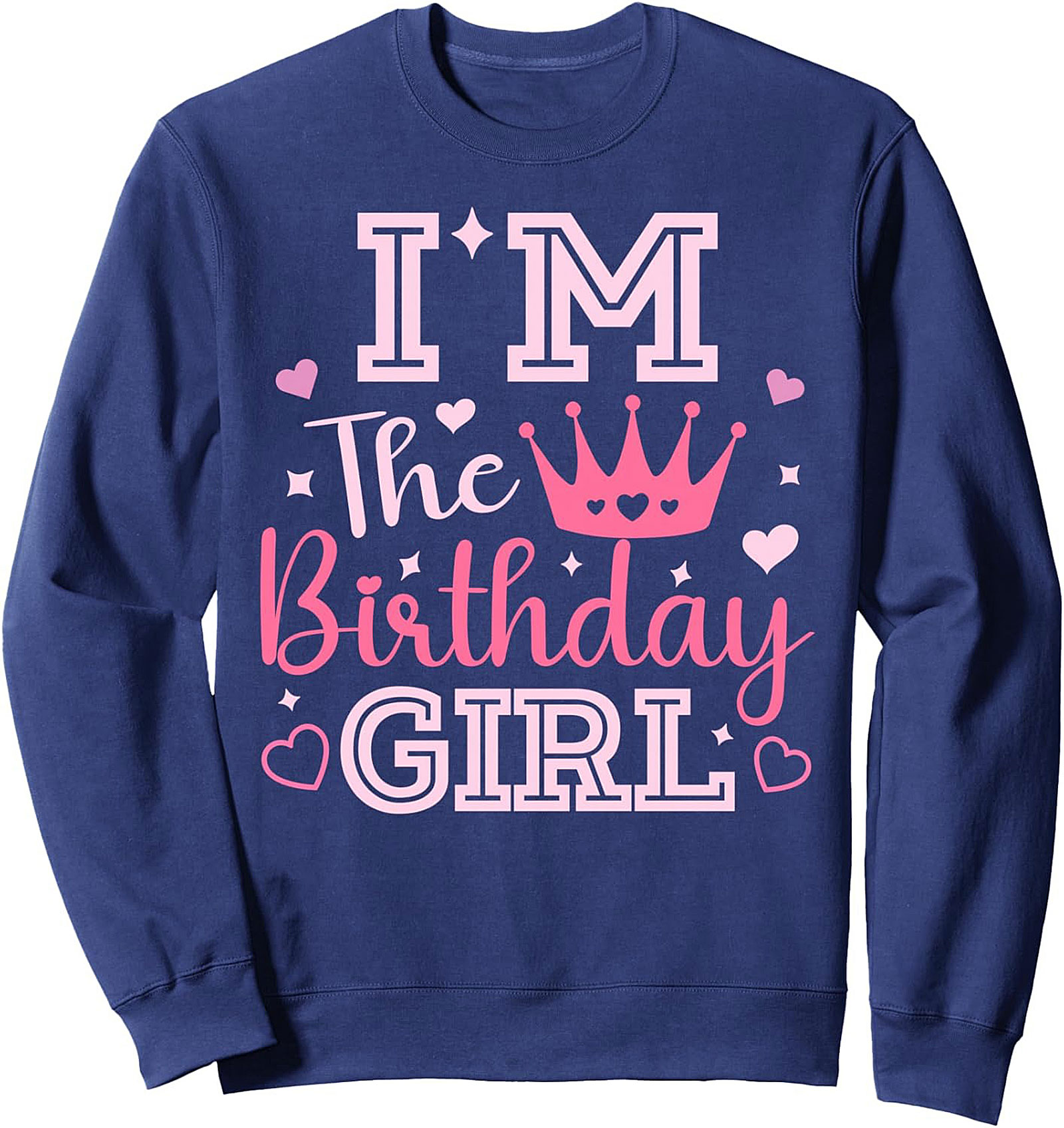 Birthday Girl Crewneck Sweatshirt | Cozy Pink Crown Pullover