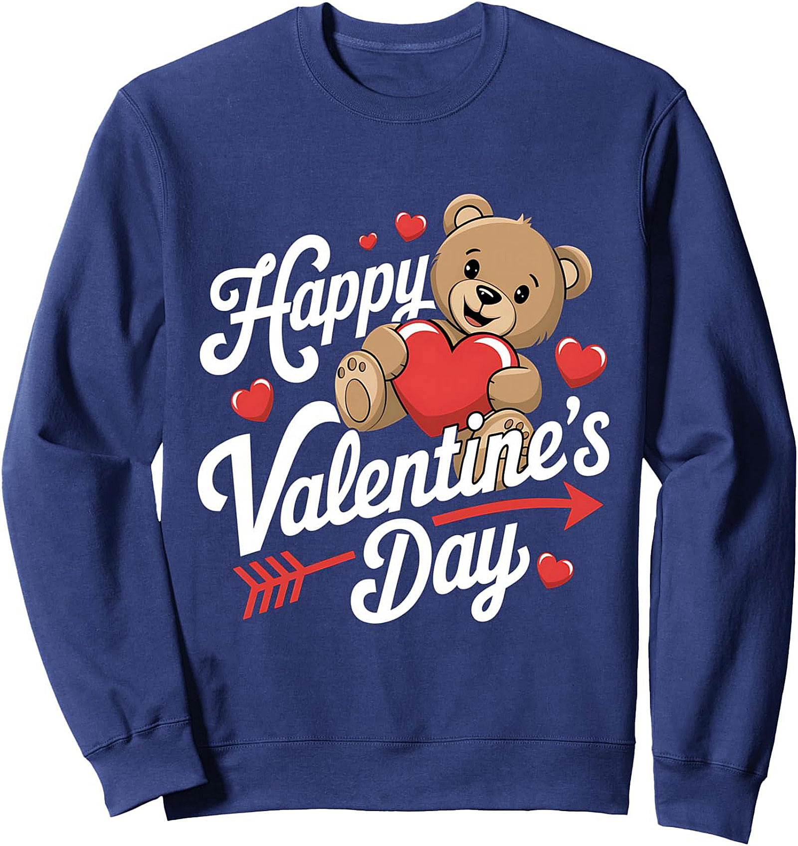 Cute Valentine's Day Teddy Bear Crewneck Sweatshirt