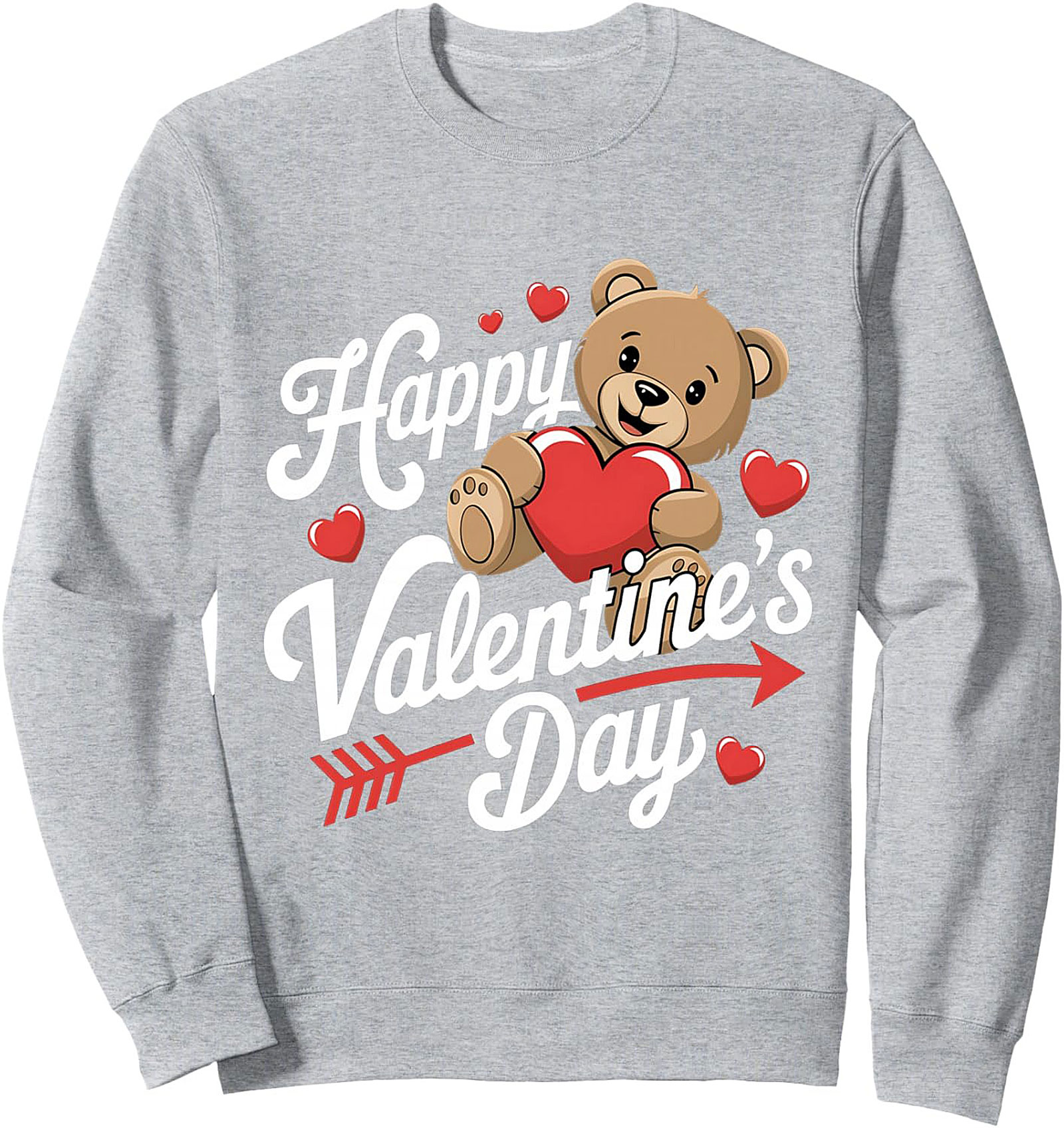 Cute Valentine's Day Teddy Bear Crewneck Sweatshirt