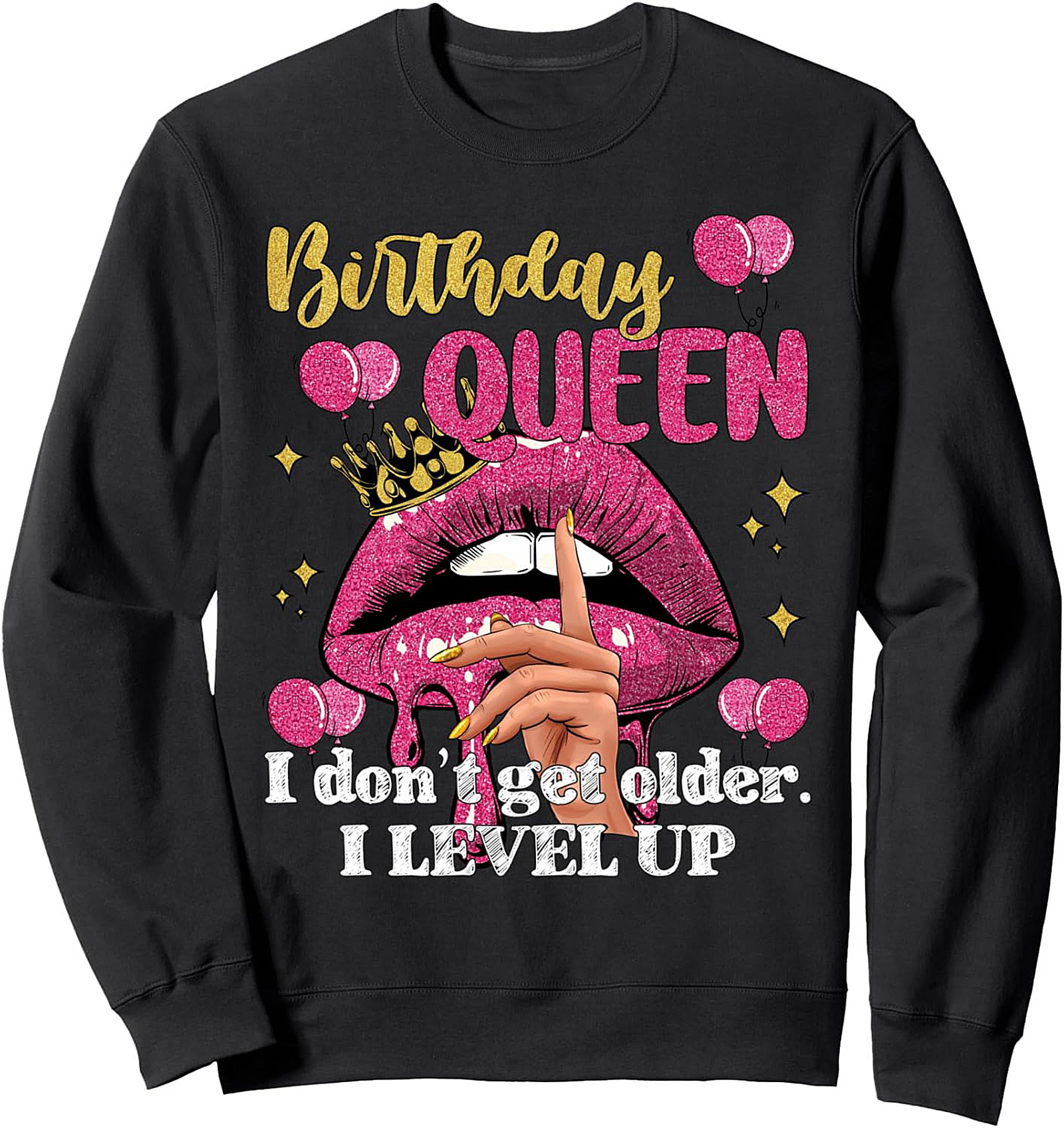 Birthday Queen Level Up Crewneck Sweatshirt | Cozy Gift Idea