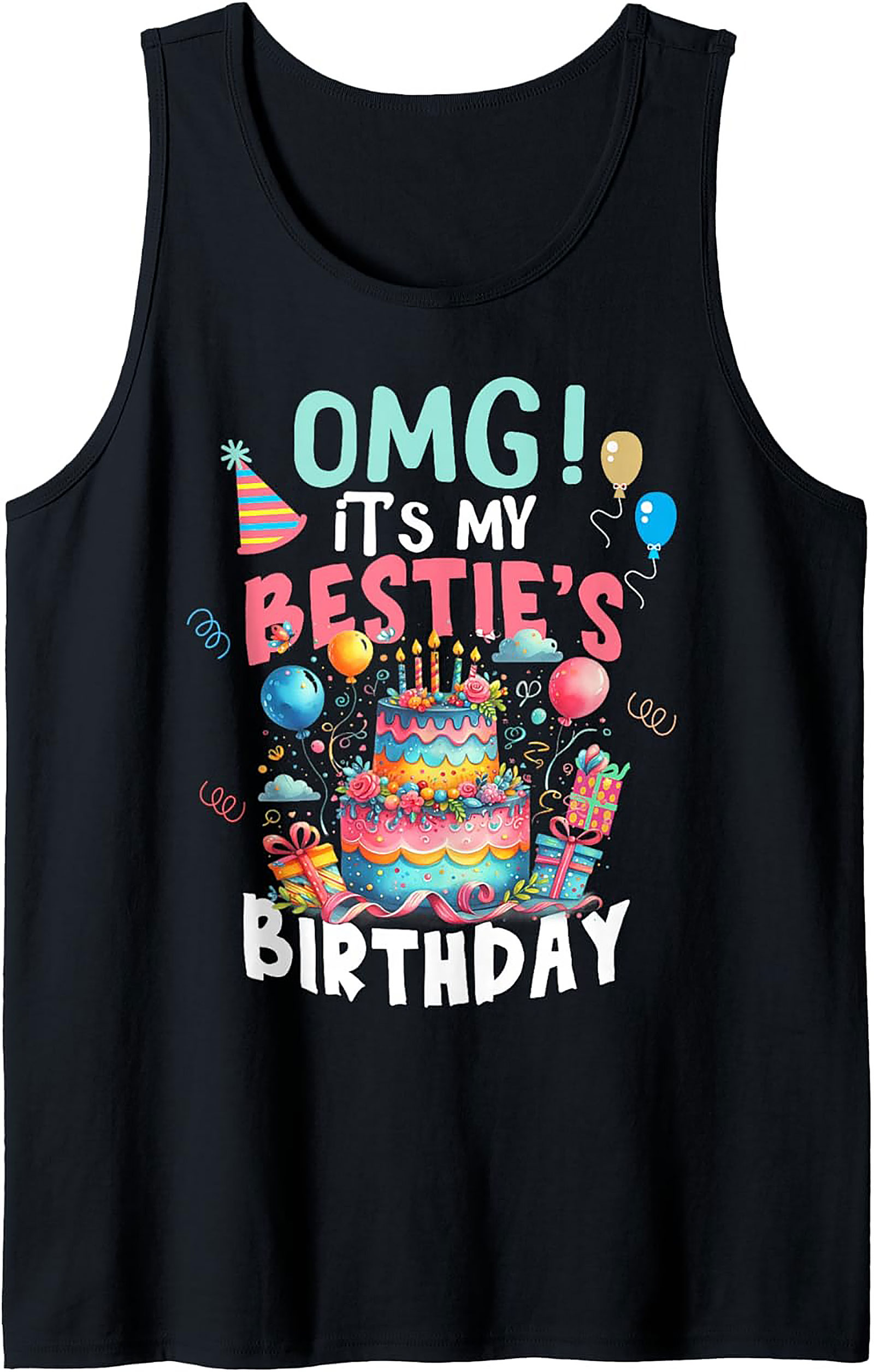 Bestie Birthday Graphic Tank | Fun Unisex Sleeveless Shirt Gift