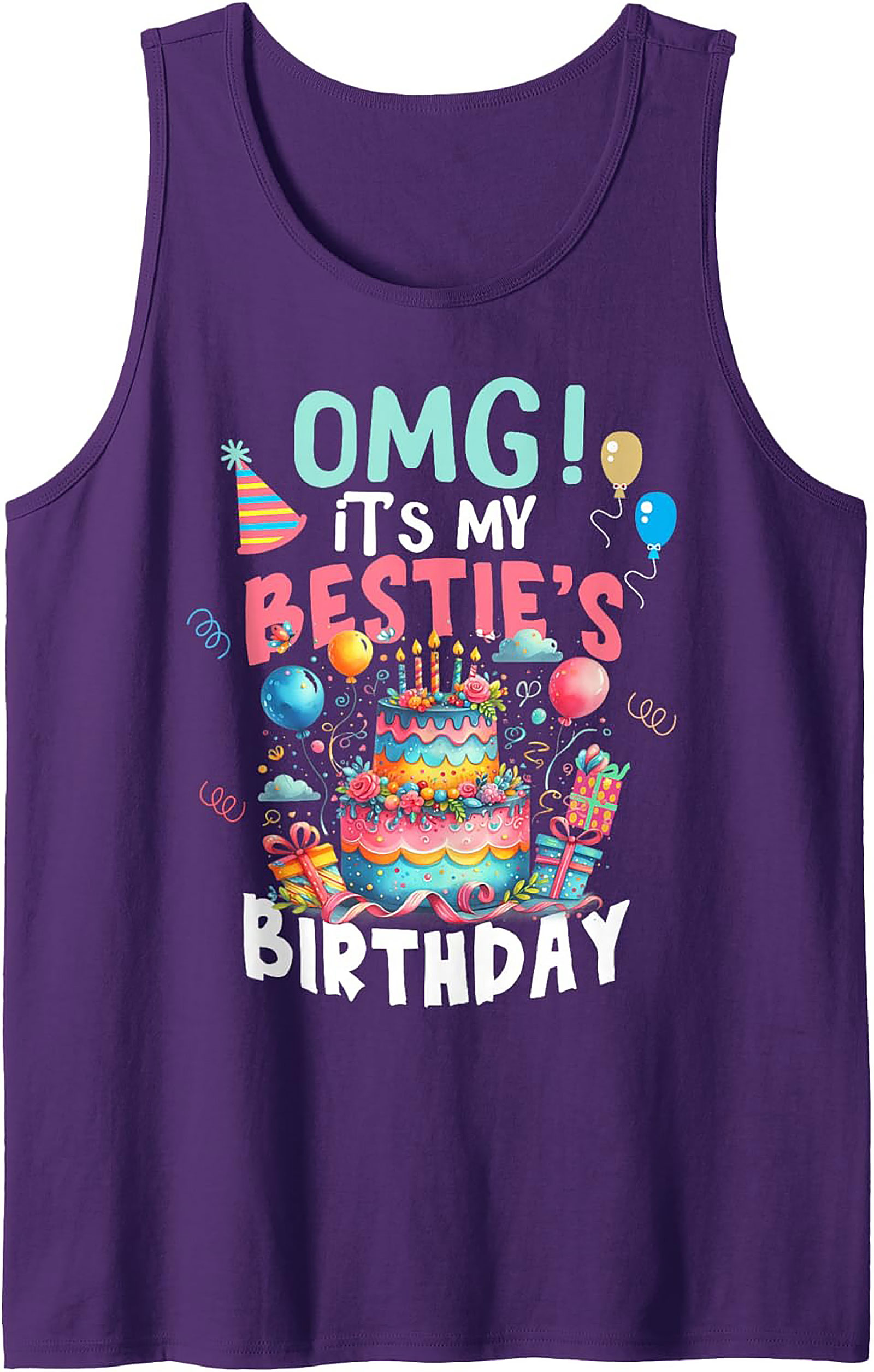Bestie Birthday Graphic Tank | Fun Unisex Sleeveless Shirt Gift