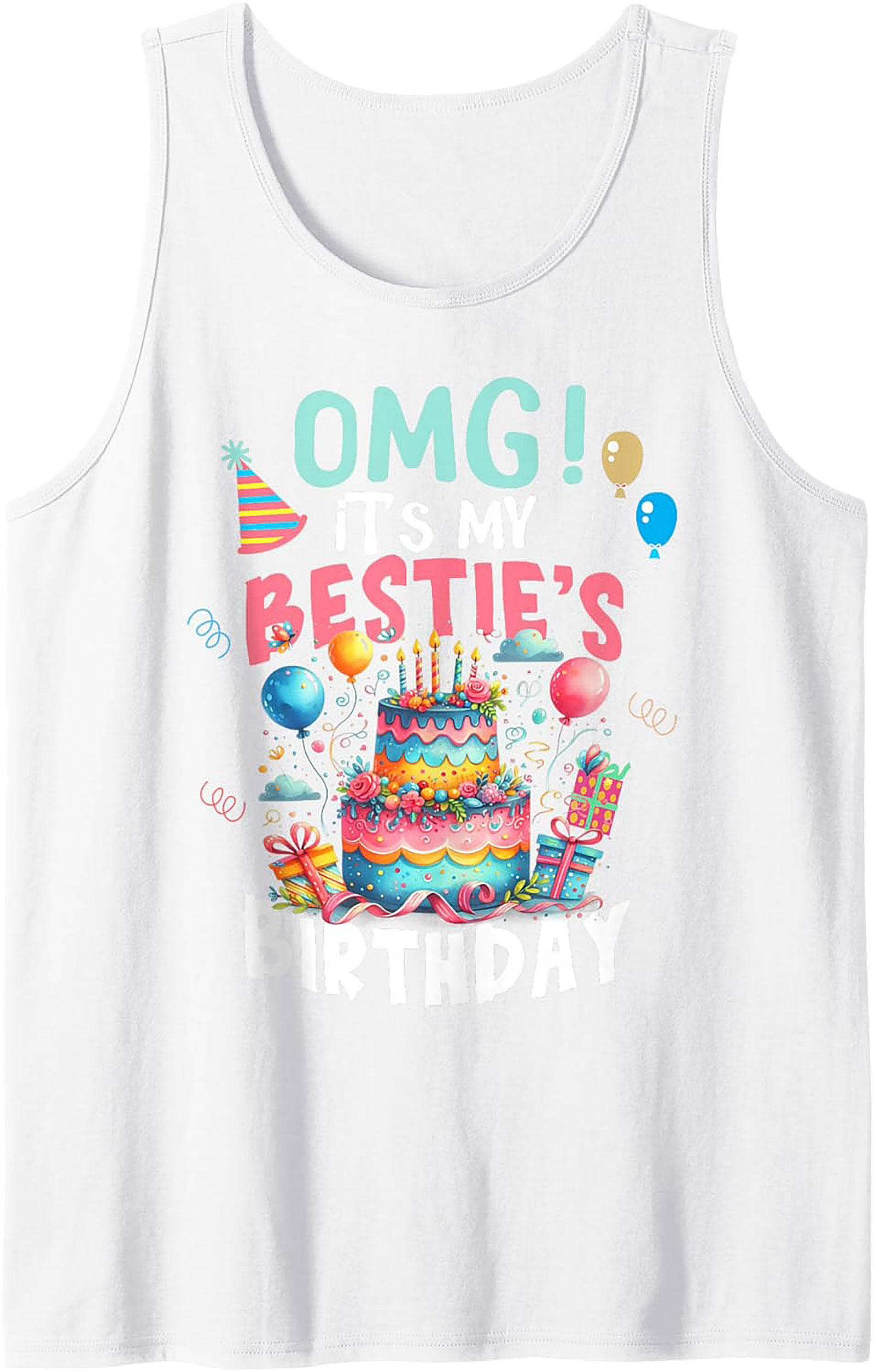 Bestie Birthday Graphic Tank | Fun Unisex Sleeveless Shirt Gift