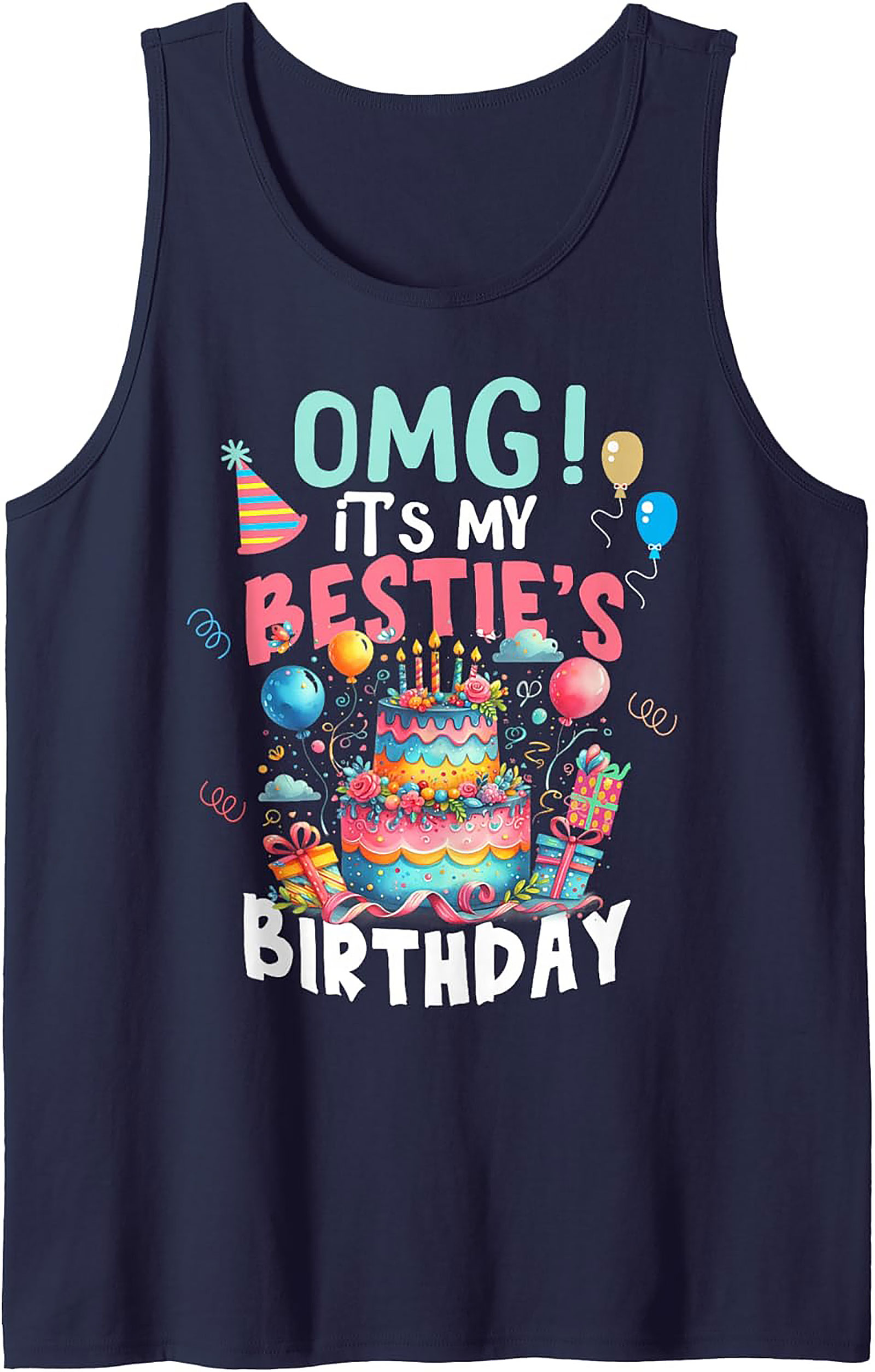Bestie Birthday Graphic Tank | Fun Unisex Sleeveless Shirt Gift