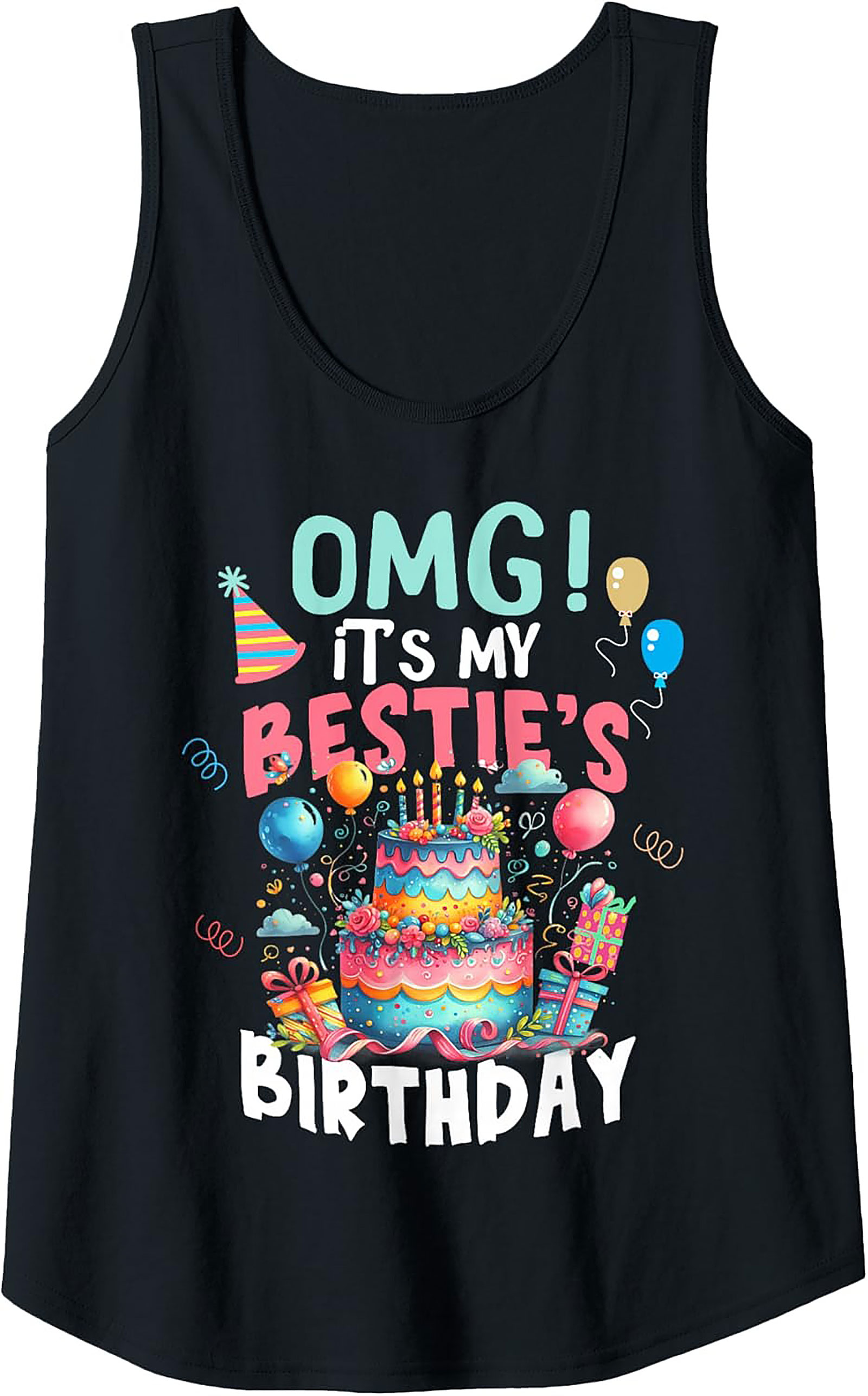 Bestie Birthday Graphic Tank | Fun Unisex Sleeveless Shirt Gift