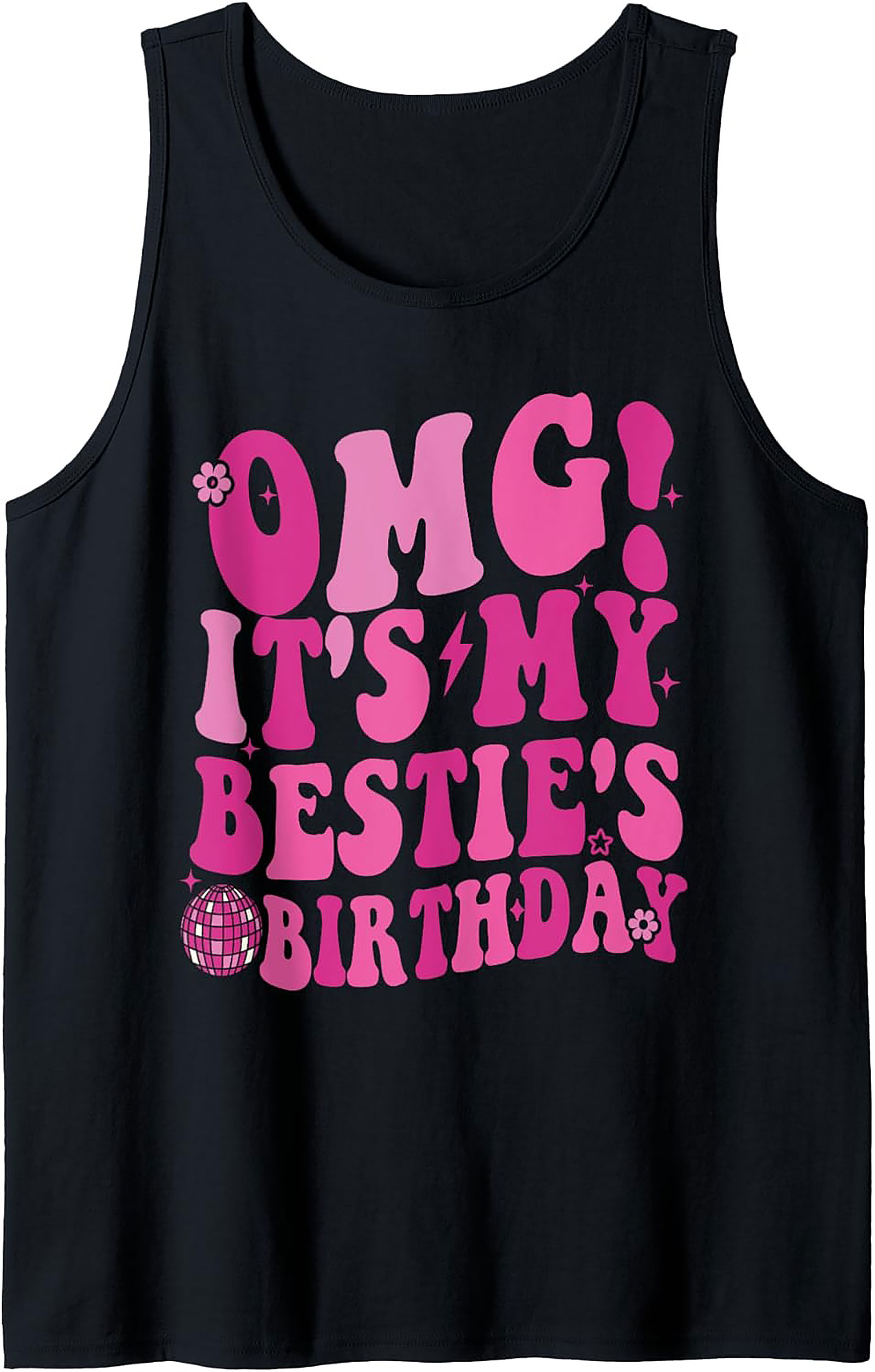 Bestie Birthday Tank Top | Groovy Graphic Sleeveless Shirt