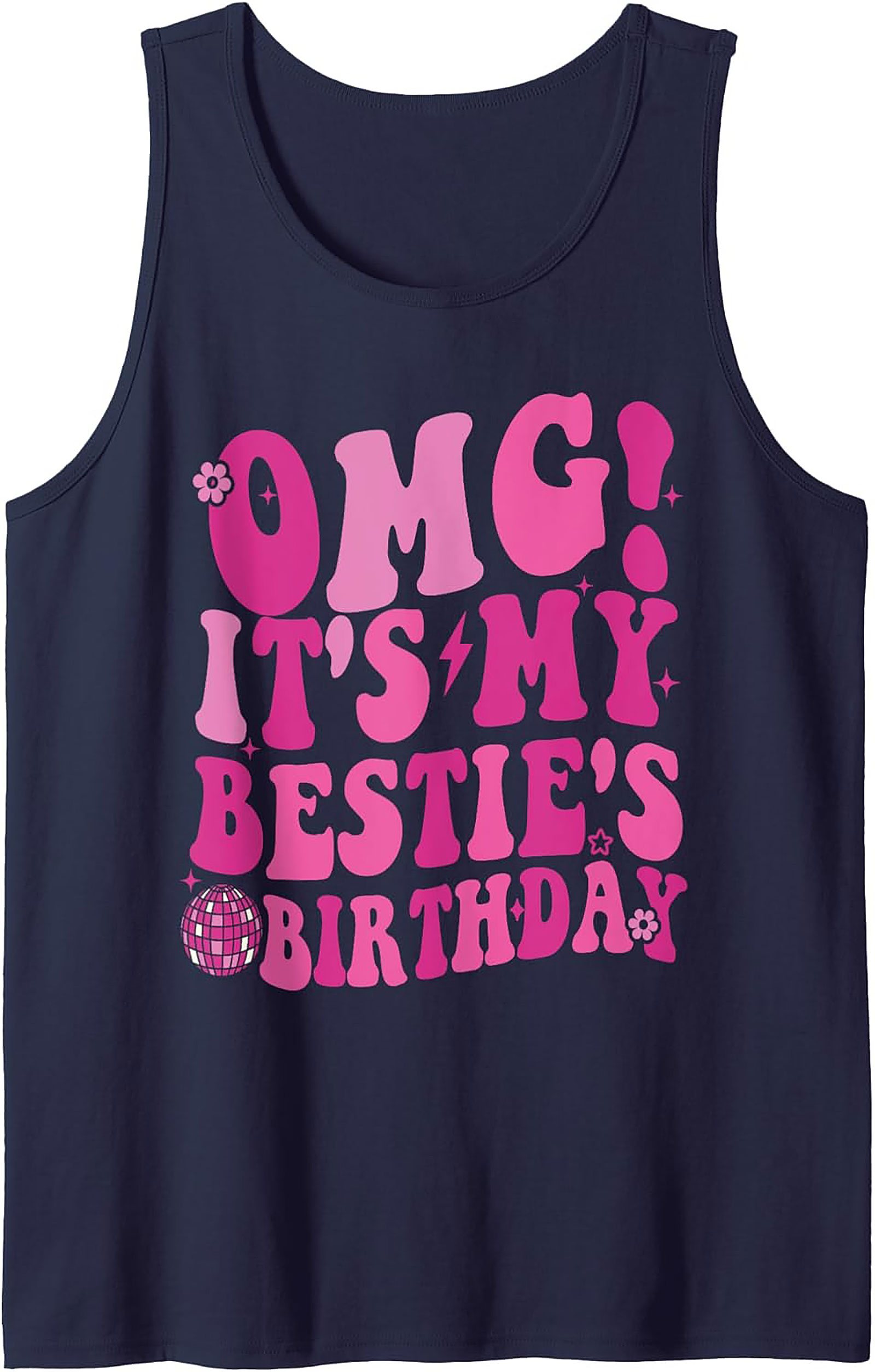 Bestie Birthday Tank Top | Groovy Graphic Sleeveless Shirt