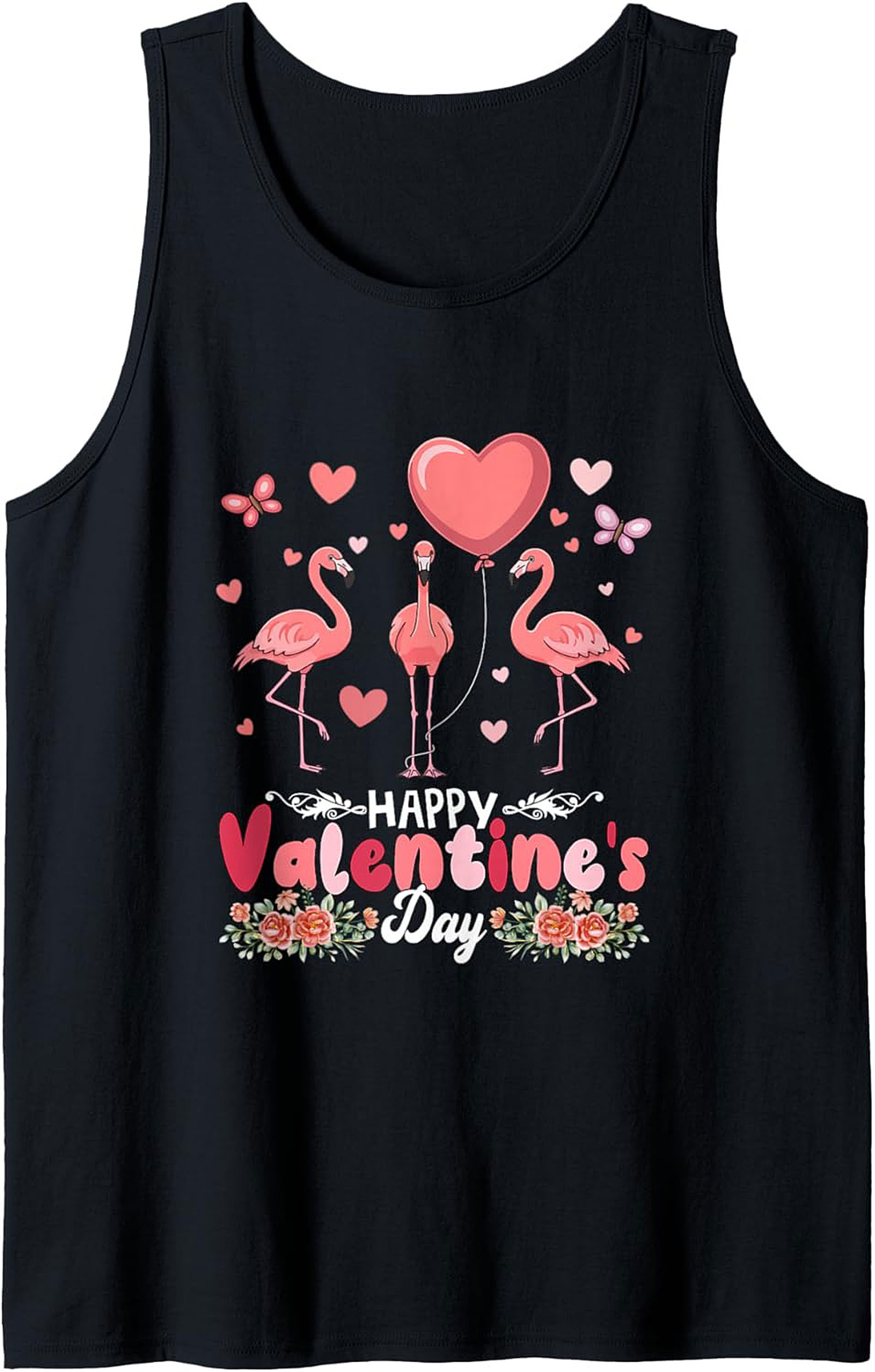 Flamingo Valentine Graphic Tank Top Sleeveless Shirt Gift