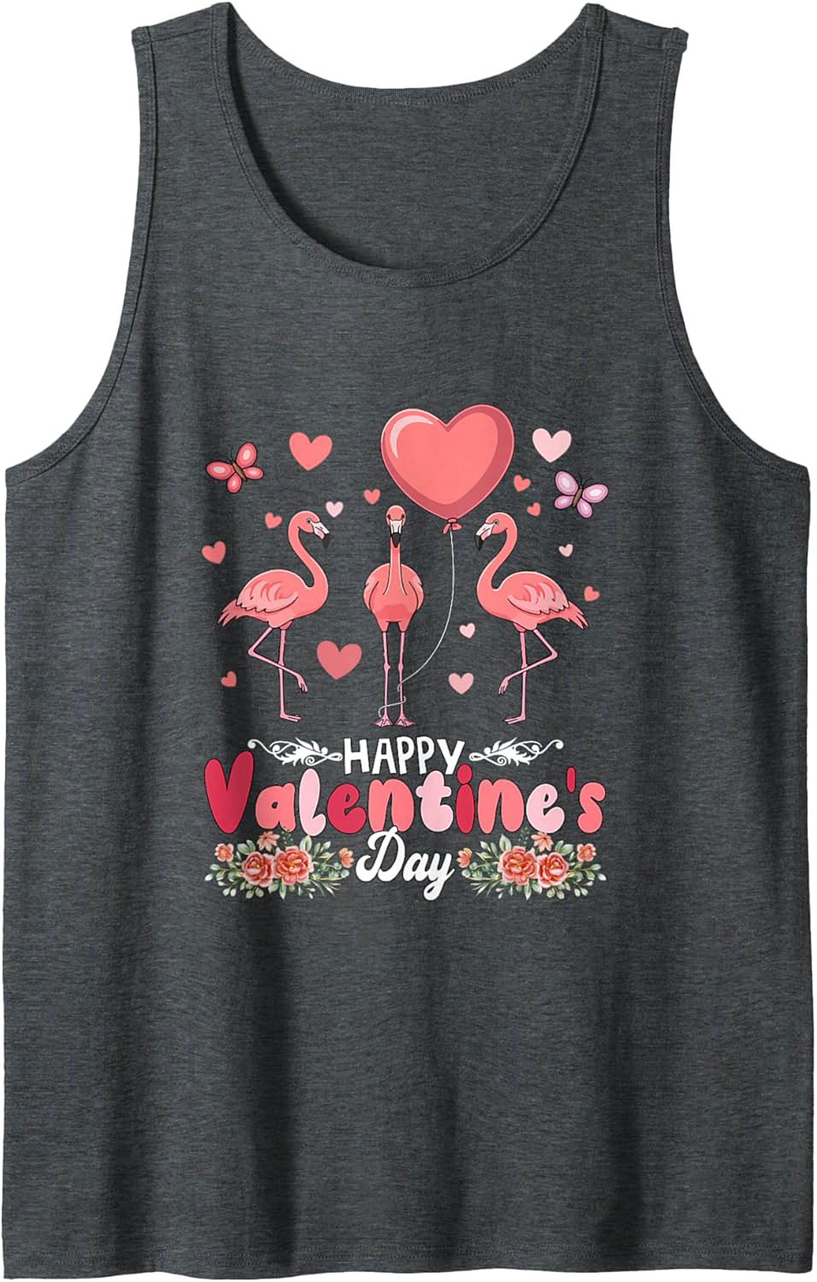 Flamingo Valentine Graphic Tank Top Sleeveless Shirt Gift