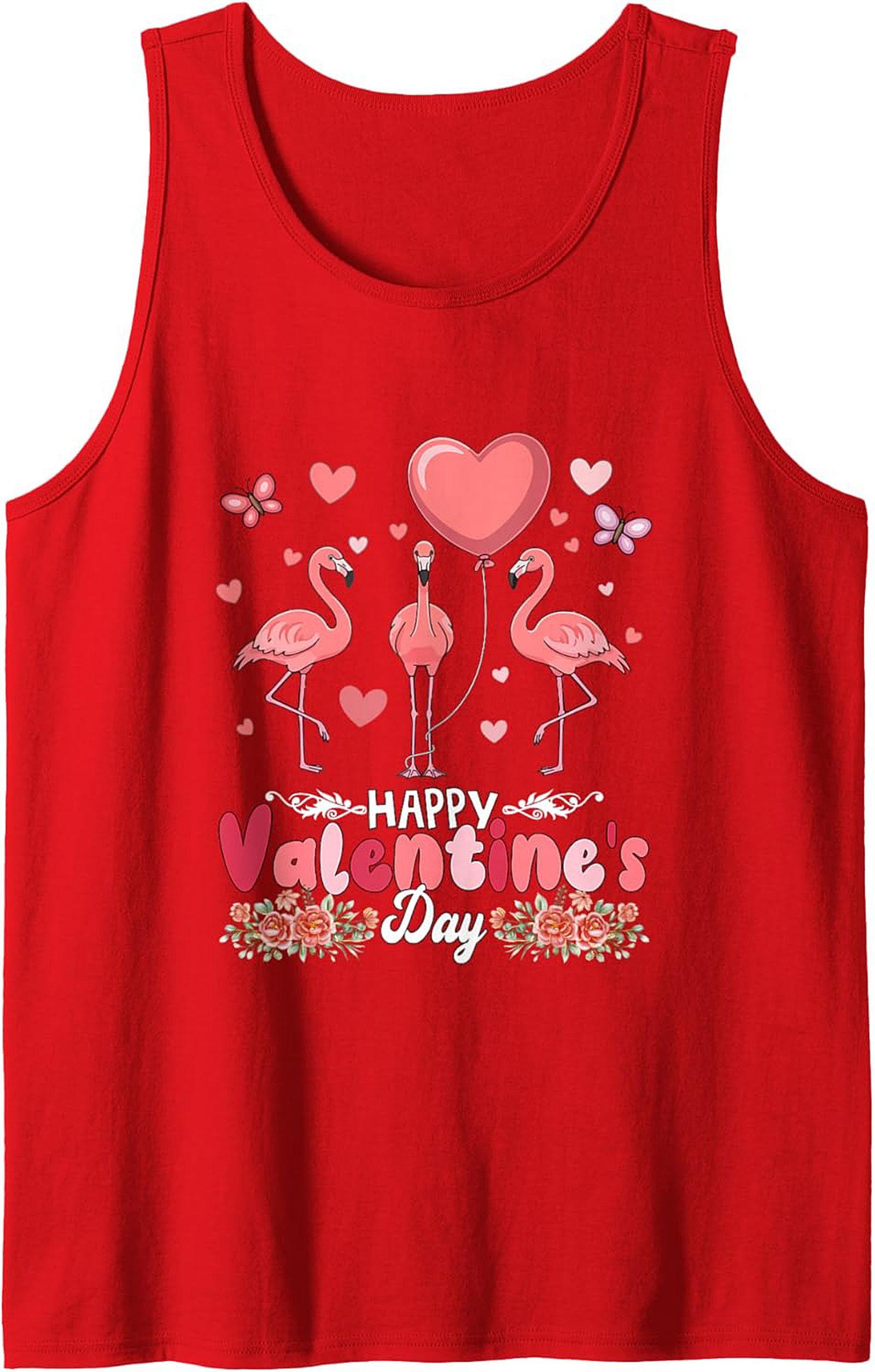 Flamingo Valentine Graphic Tank Top Sleeveless Shirt Gift