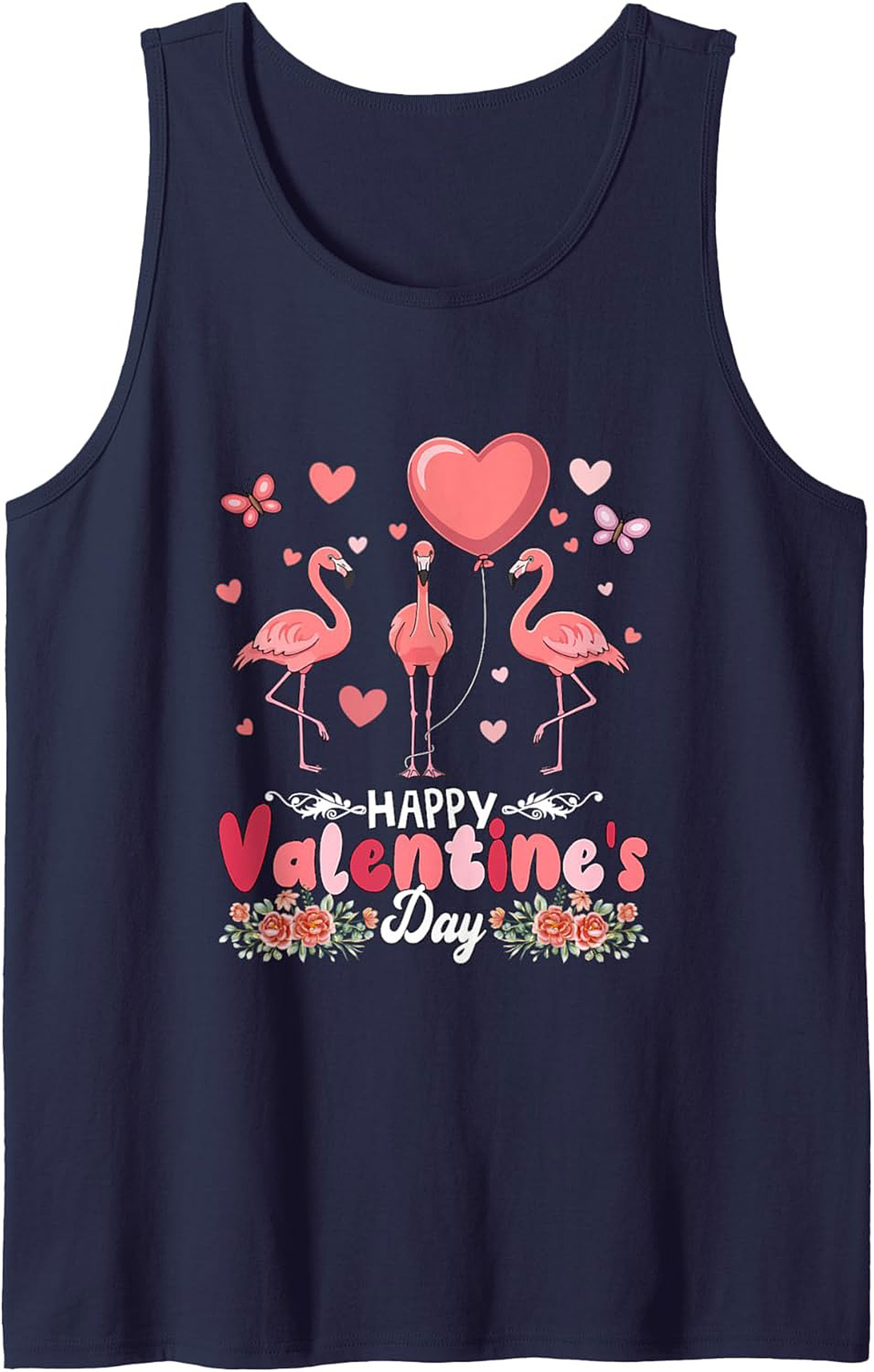 Flamingo Valentine Graphic Tank Top Sleeveless Shirt Gift