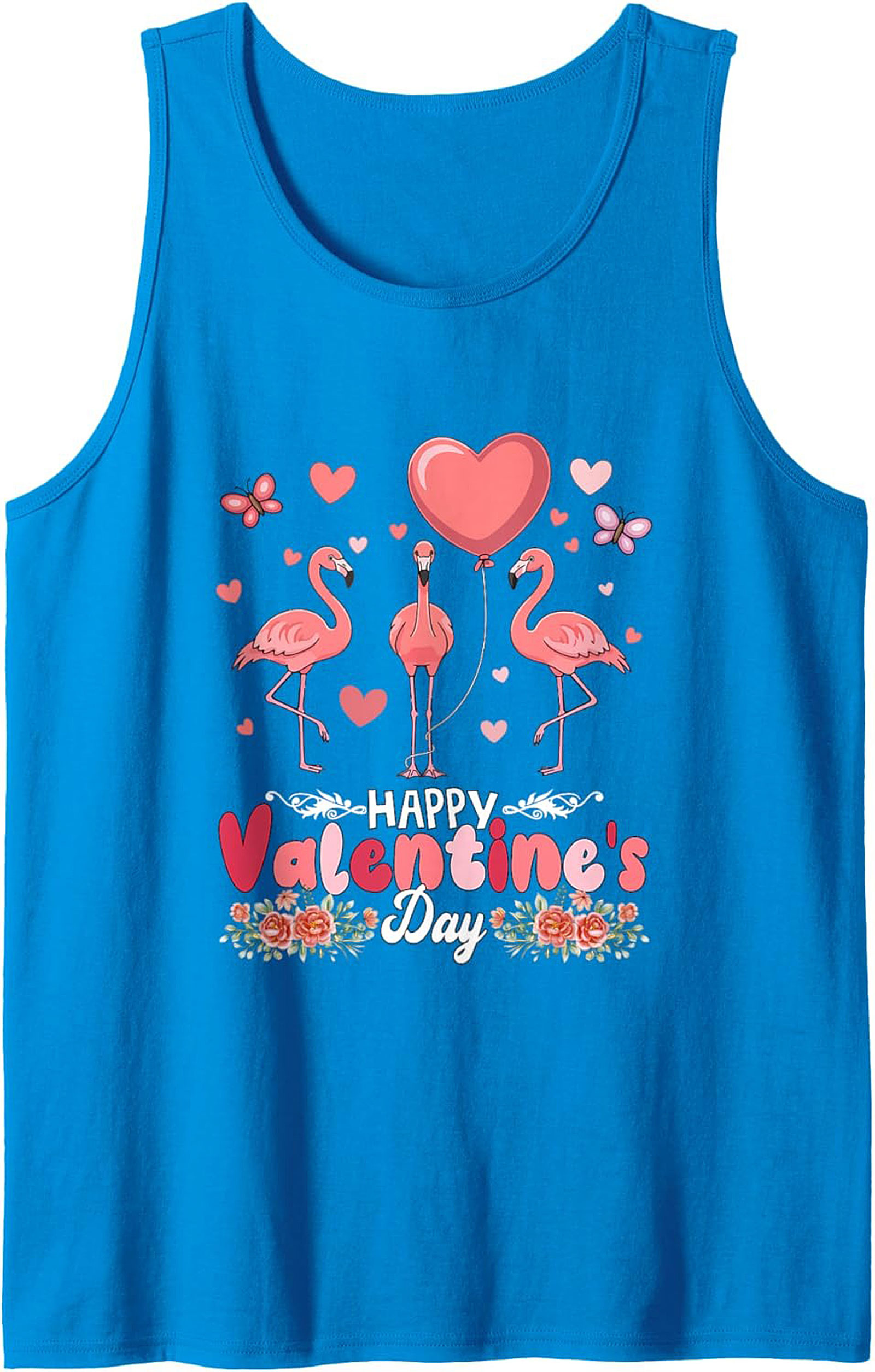 Flamingo Valentine Graphic Tank Top Sleeveless Shirt Gift