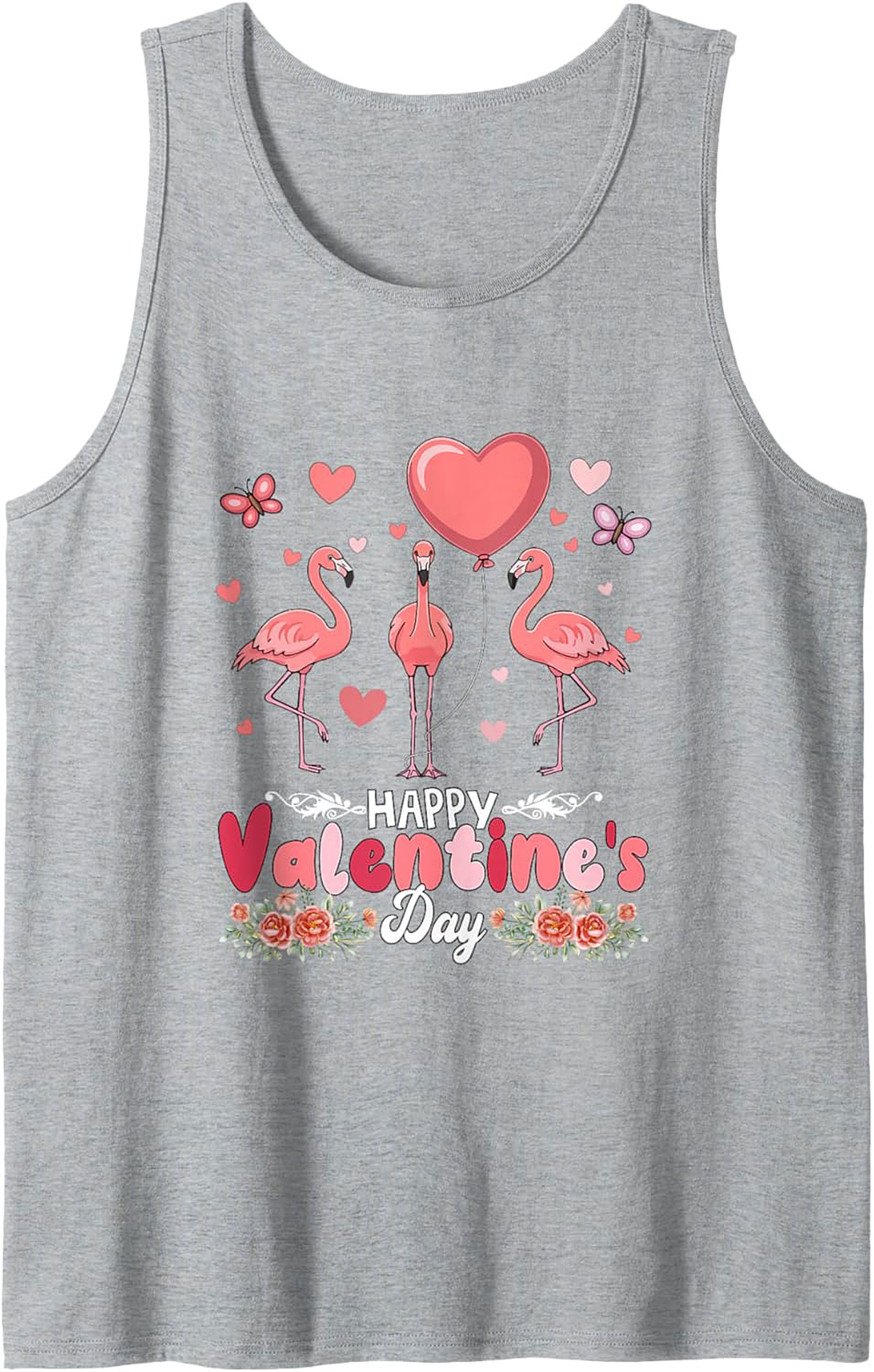 Flamingo Valentine Graphic Tank Top Sleeveless Shirt Gift