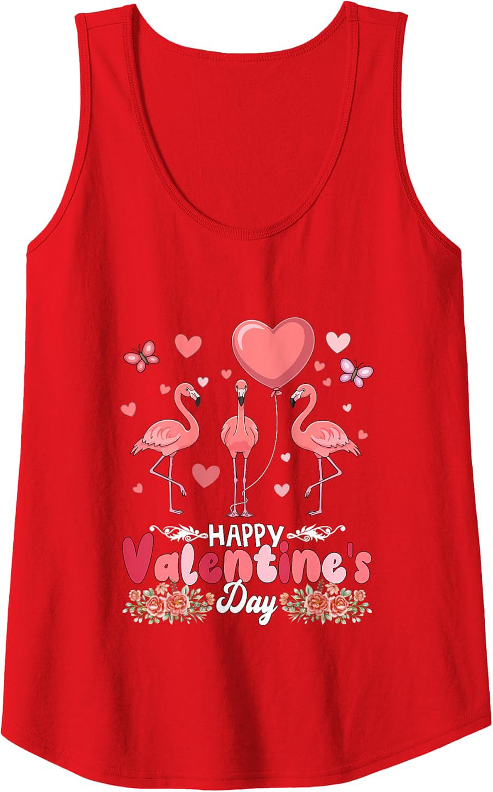 Flamingo Valentine Graphic Tank Top Sleeveless Shirt Gift