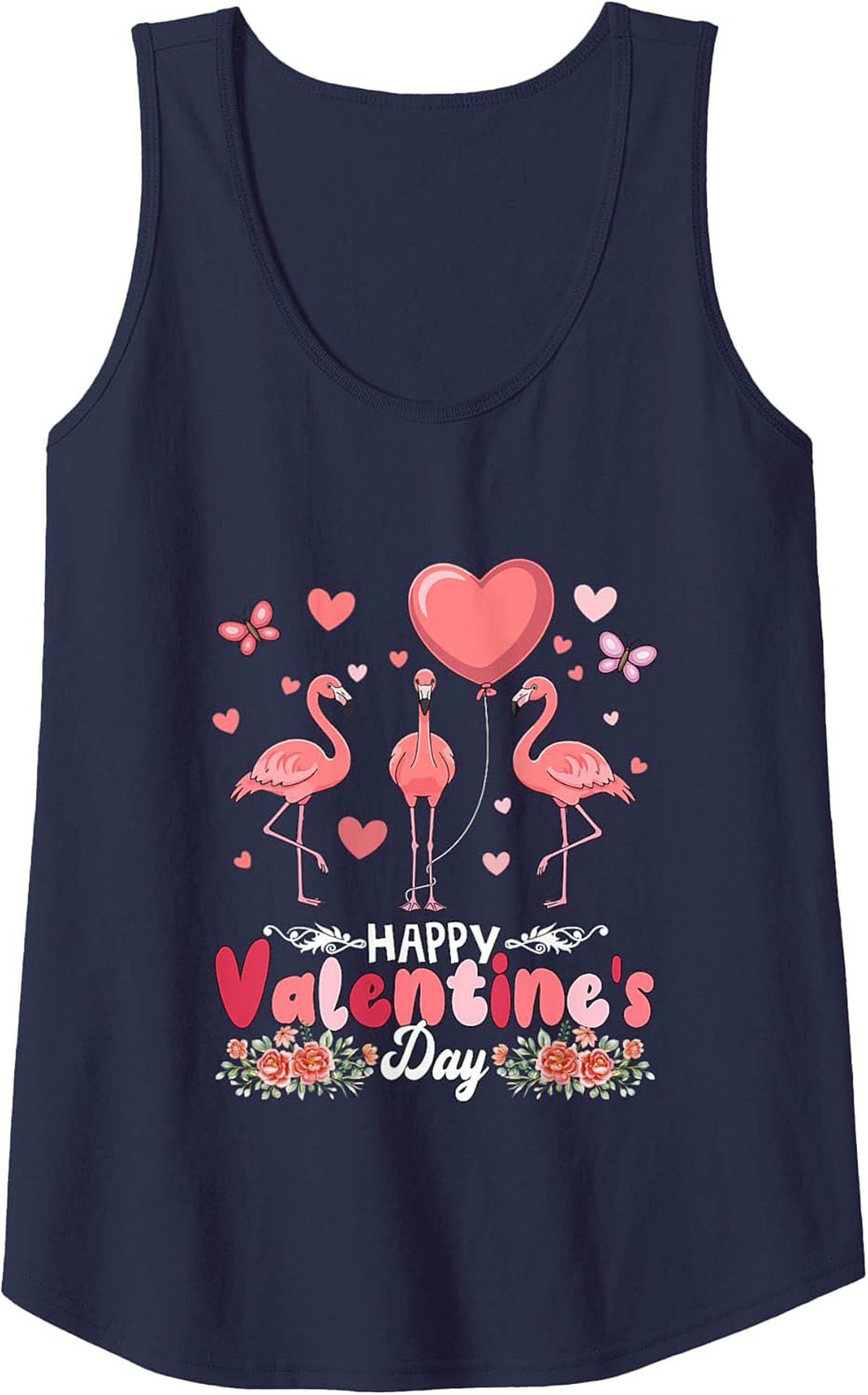 Flamingo Valentine Graphic Tank Top Sleeveless Shirt Gift