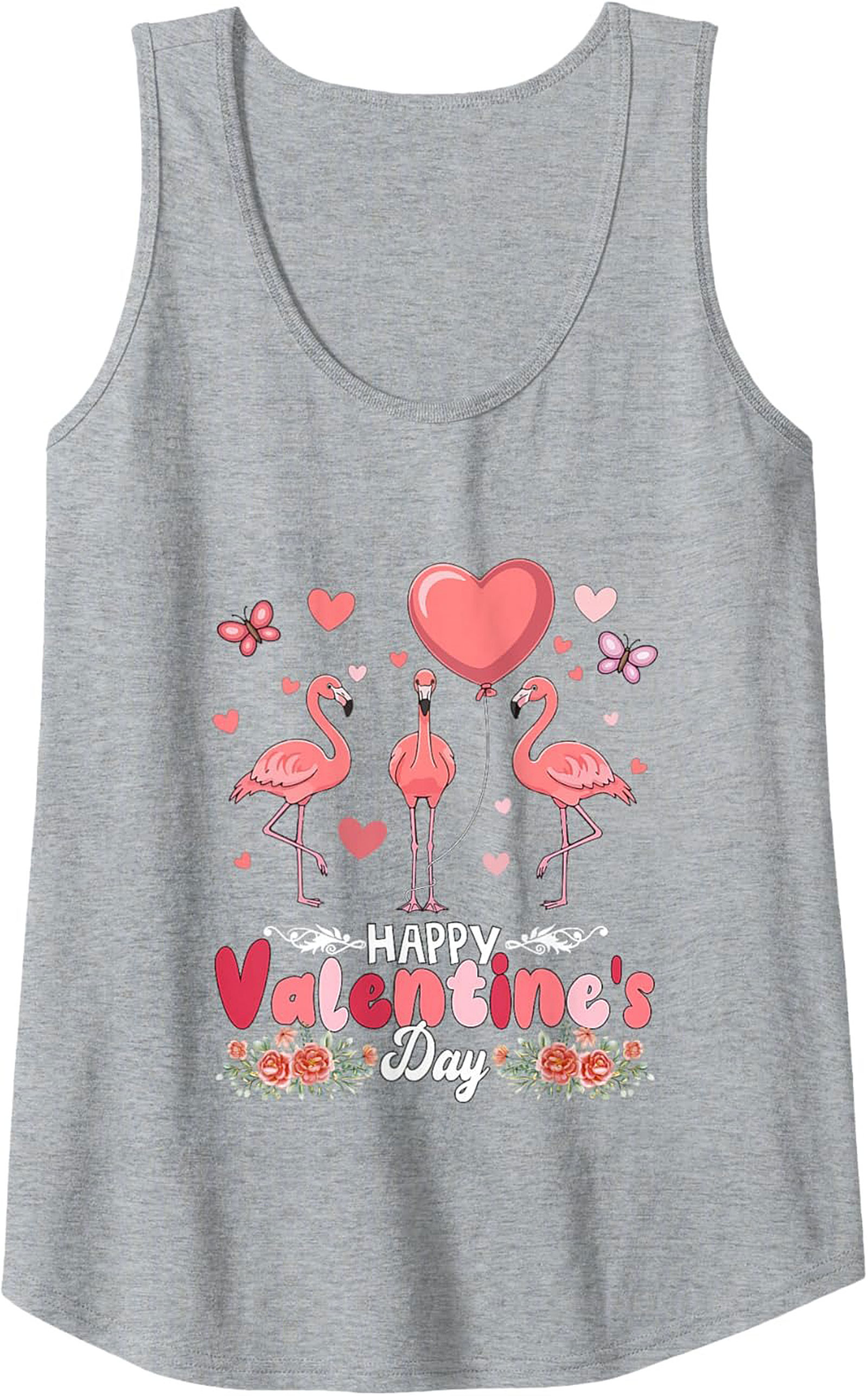Flamingo Valentine Graphic Tank Top Sleeveless Shirt Gift