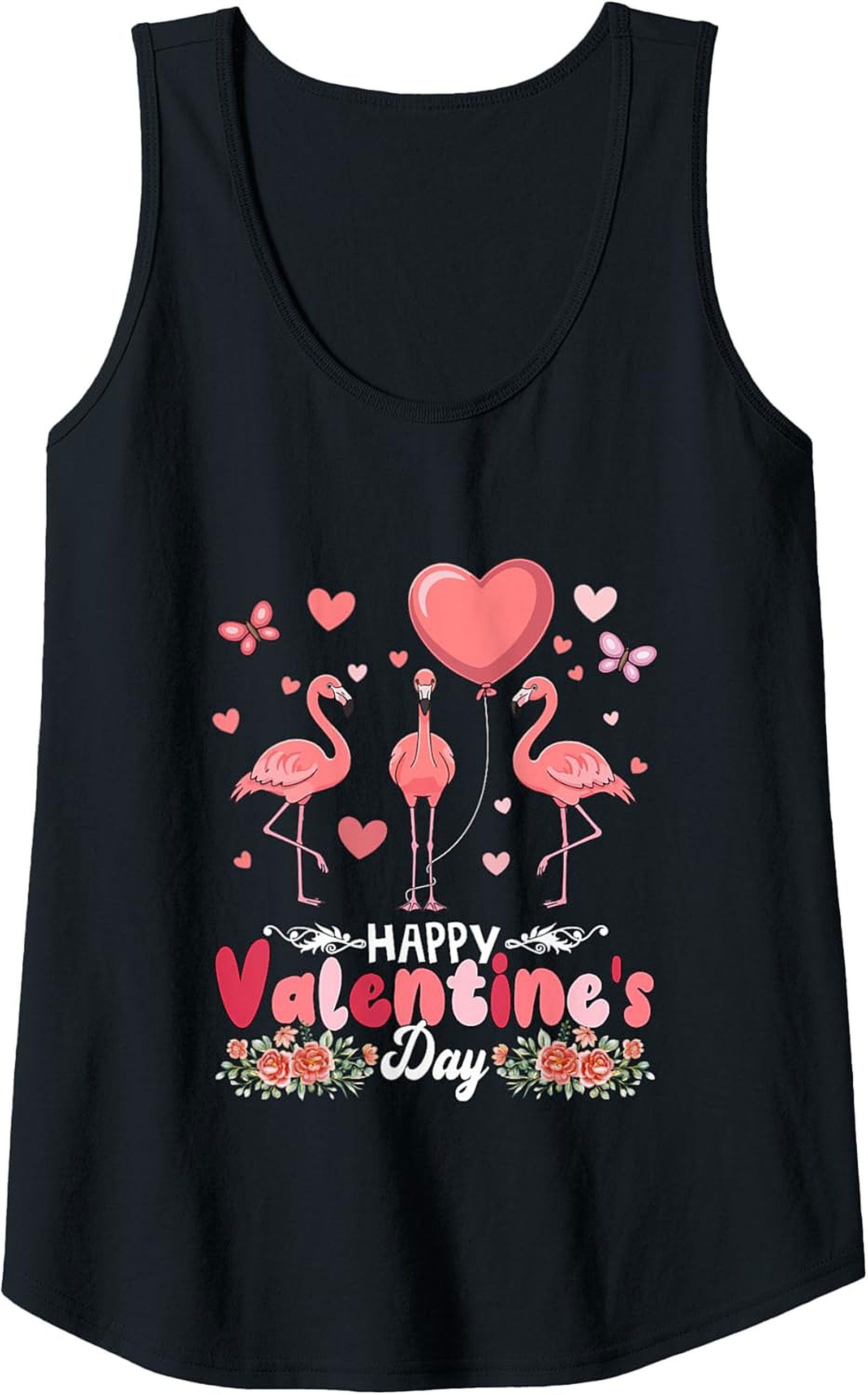 Flamingo Valentine Graphic Tank Top Sleeveless Shirt Gift