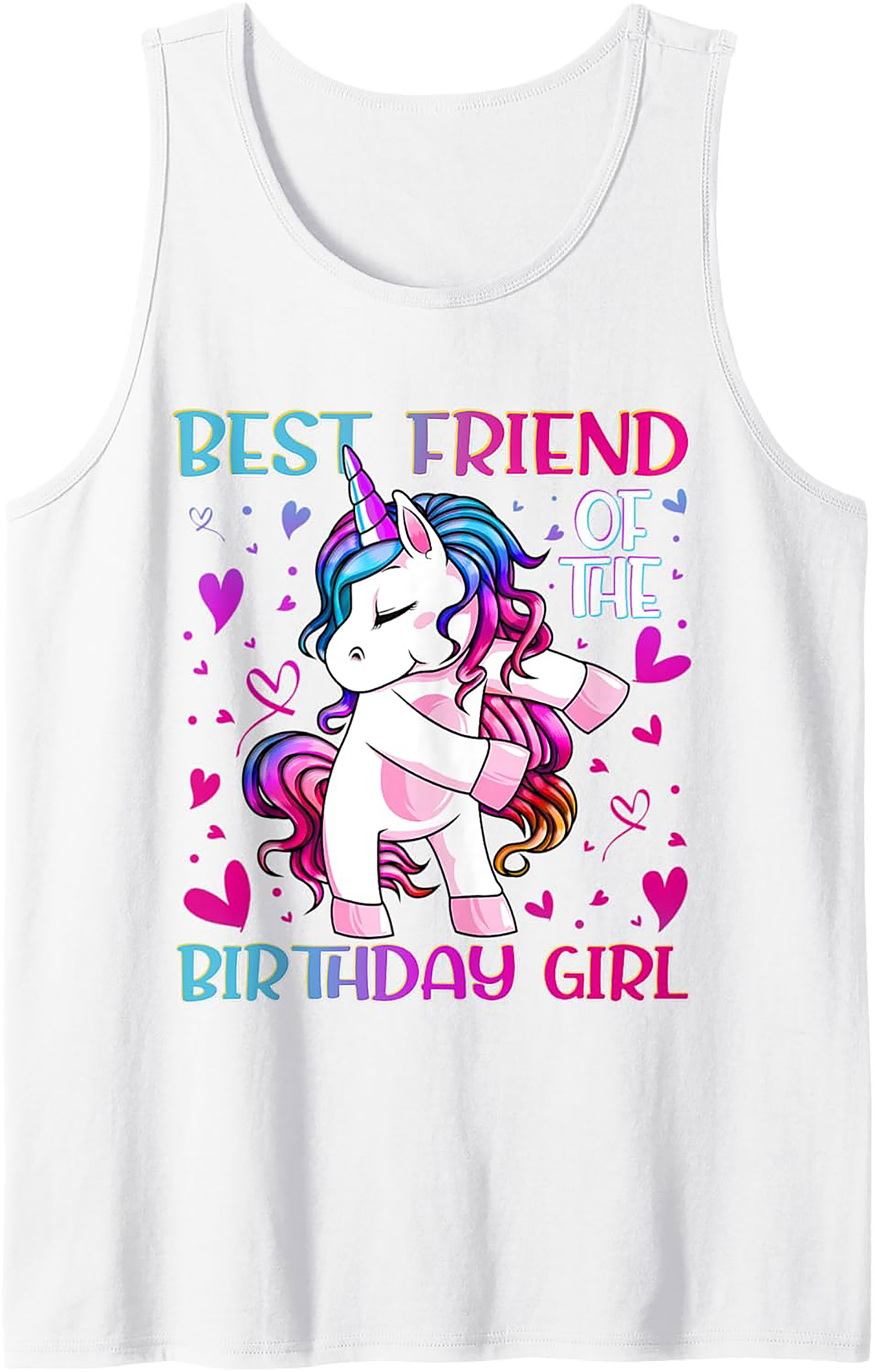 Unicorn Best Friend Tank Top | Dabbing Birthday Graphic Tank