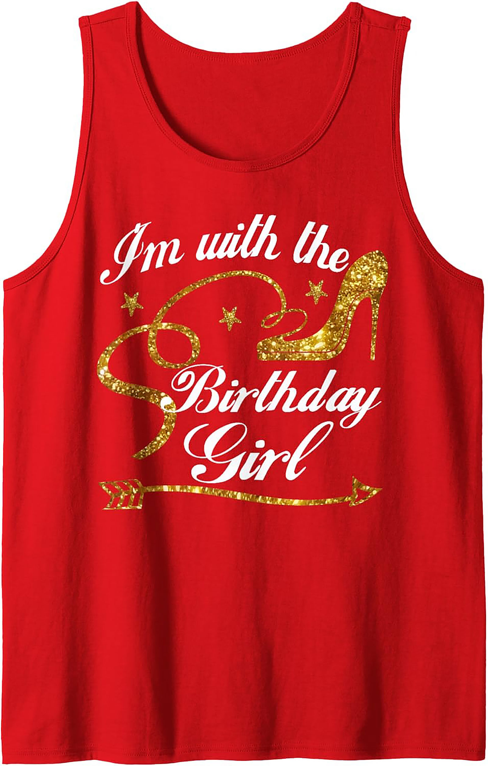 Birthday Girl Squad Graphic Tank Top | Gold Glitter Party Tee