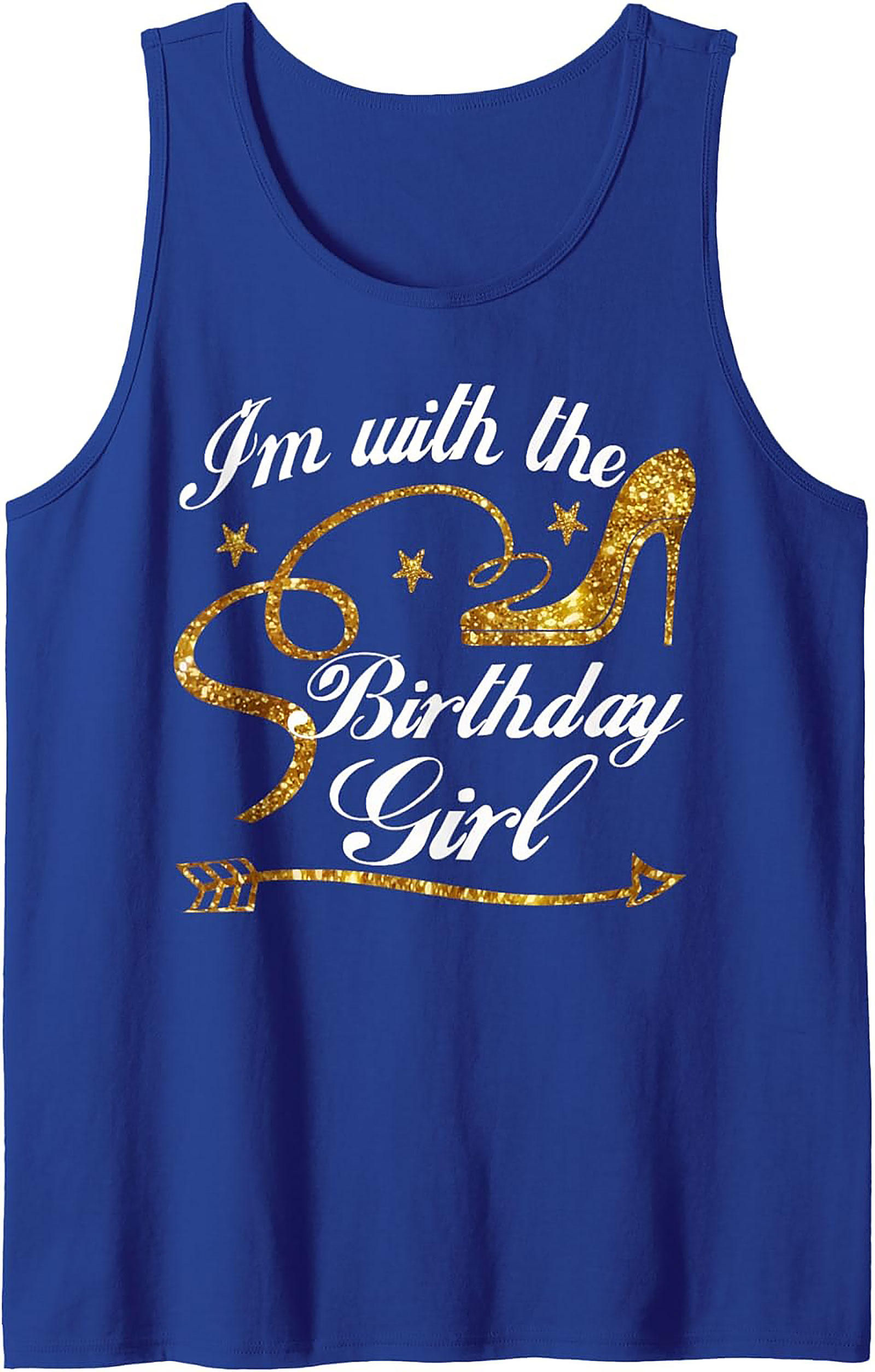 Birthday Girl Squad Graphic Tank Top | Gold Glitter Party Tee