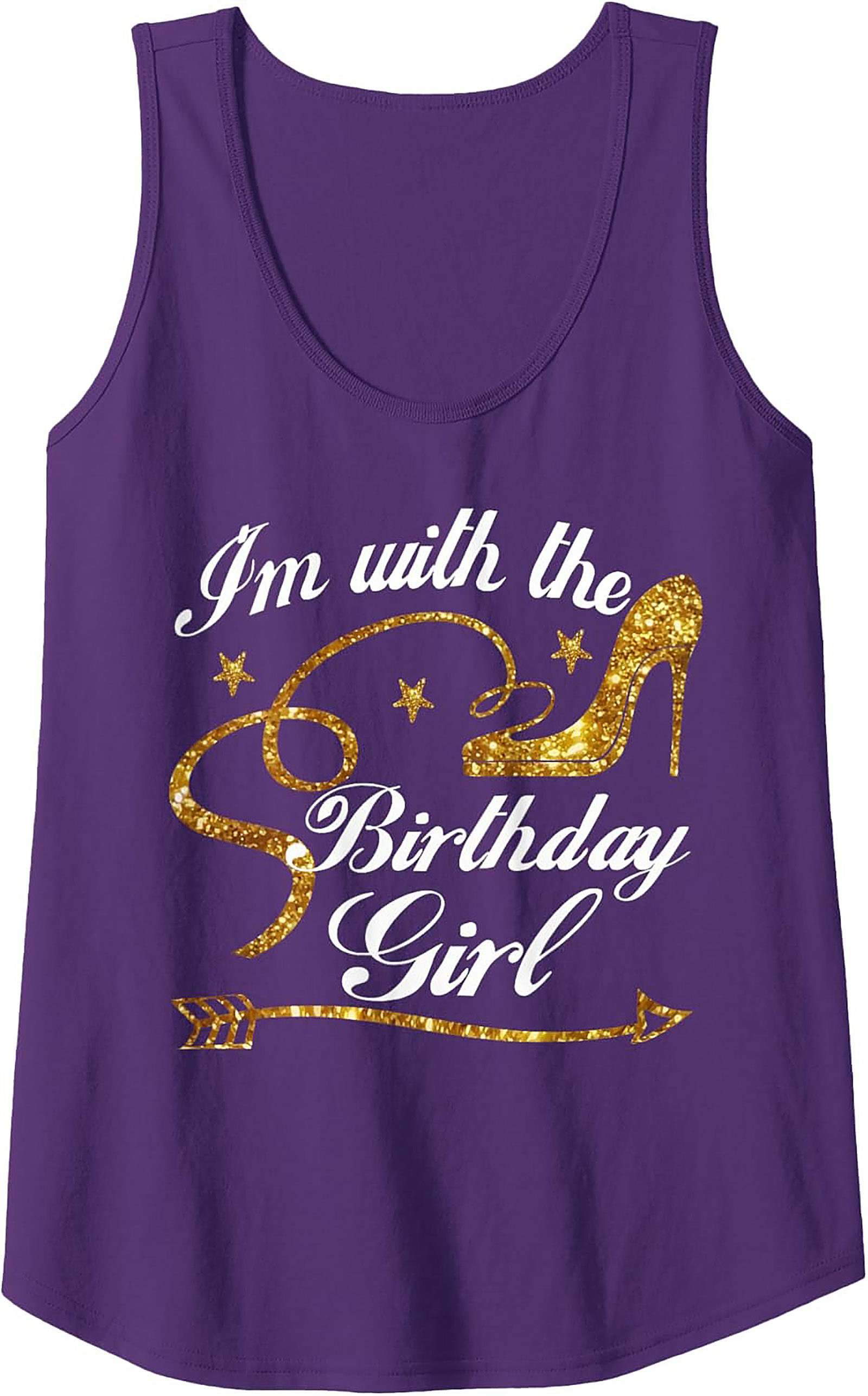Birthday Girl Squad Graphic Tank Top | Gold Glitter Party Tee