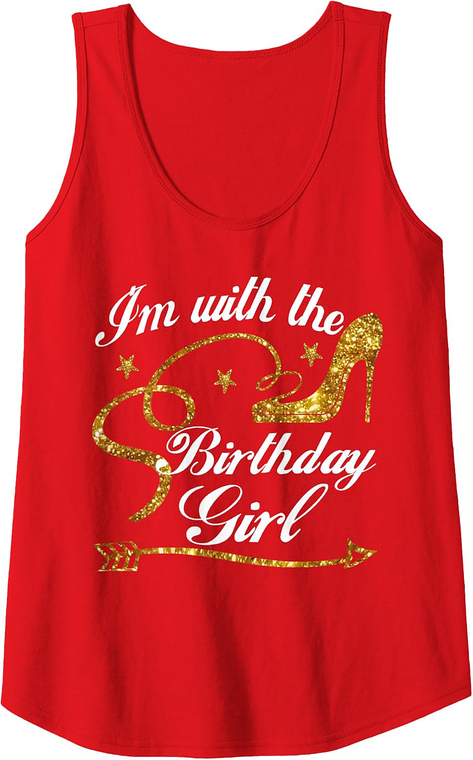 Birthday Girl Squad Graphic Tank Top | Gold Glitter Party Tee