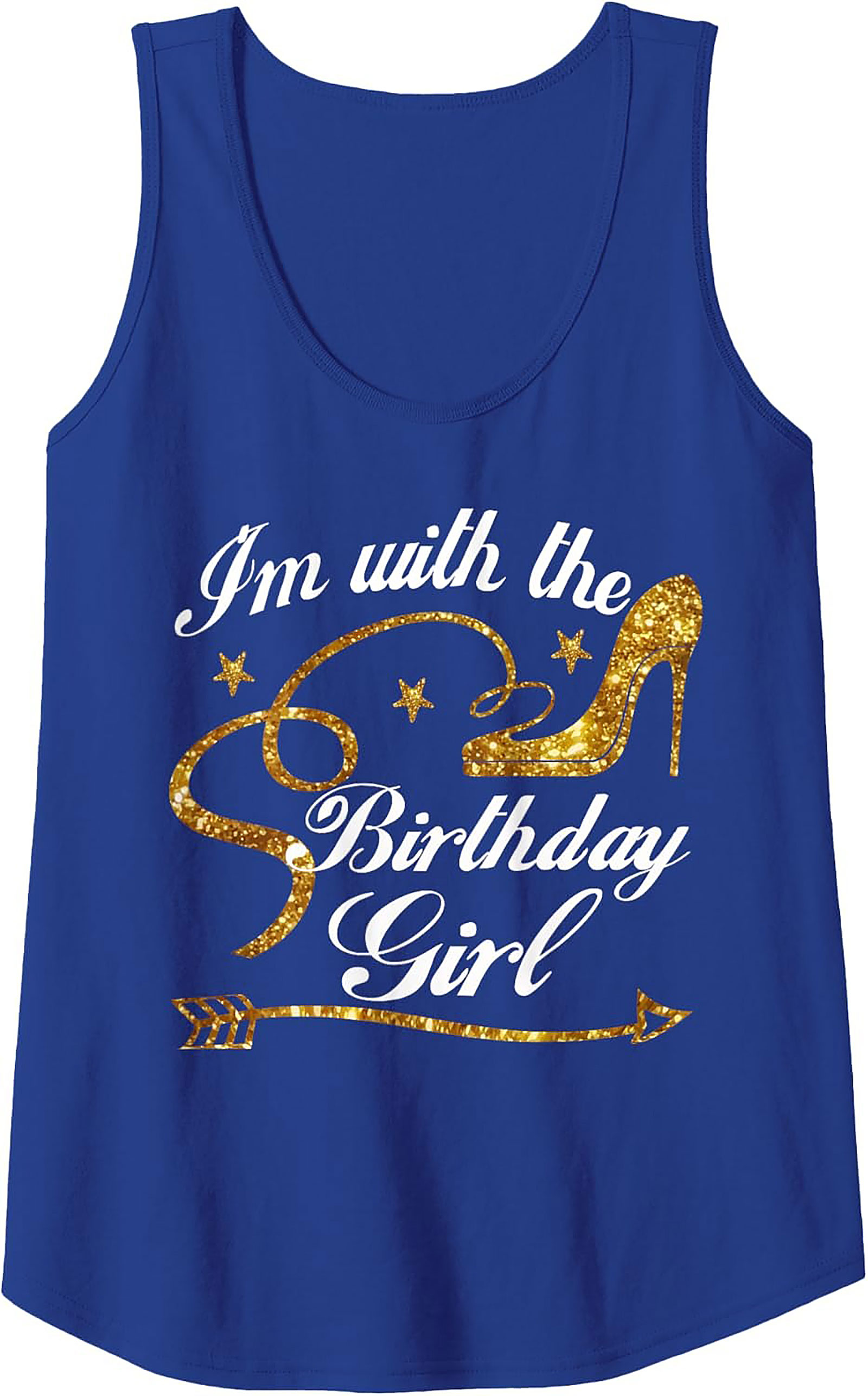 Birthday Girl Squad Graphic Tank Top | Gold Glitter Party Tee