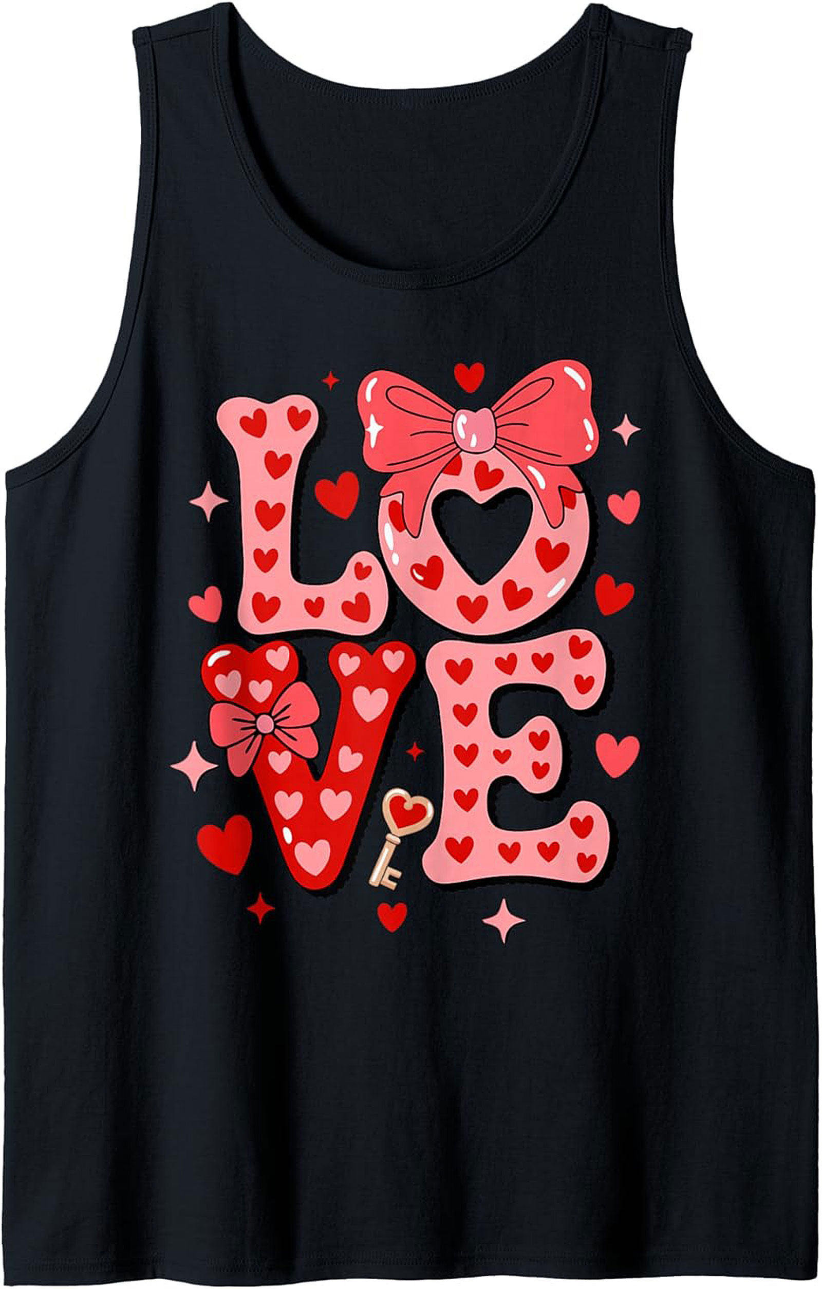 Cute Valentine's Day Graphic Tank Top Love Hearts