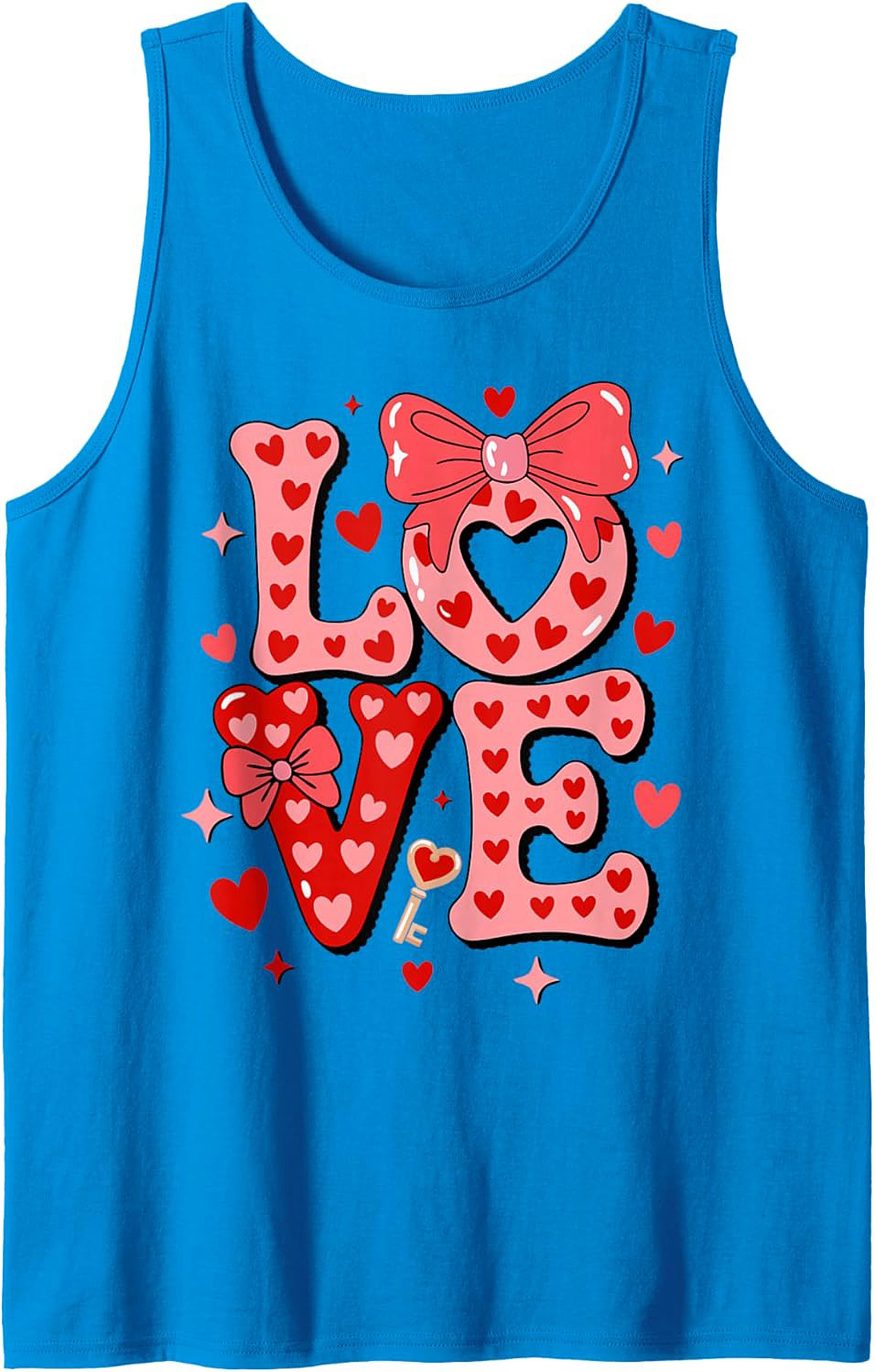 Cute Valentine's Day Graphic Tank Top Love Hearts