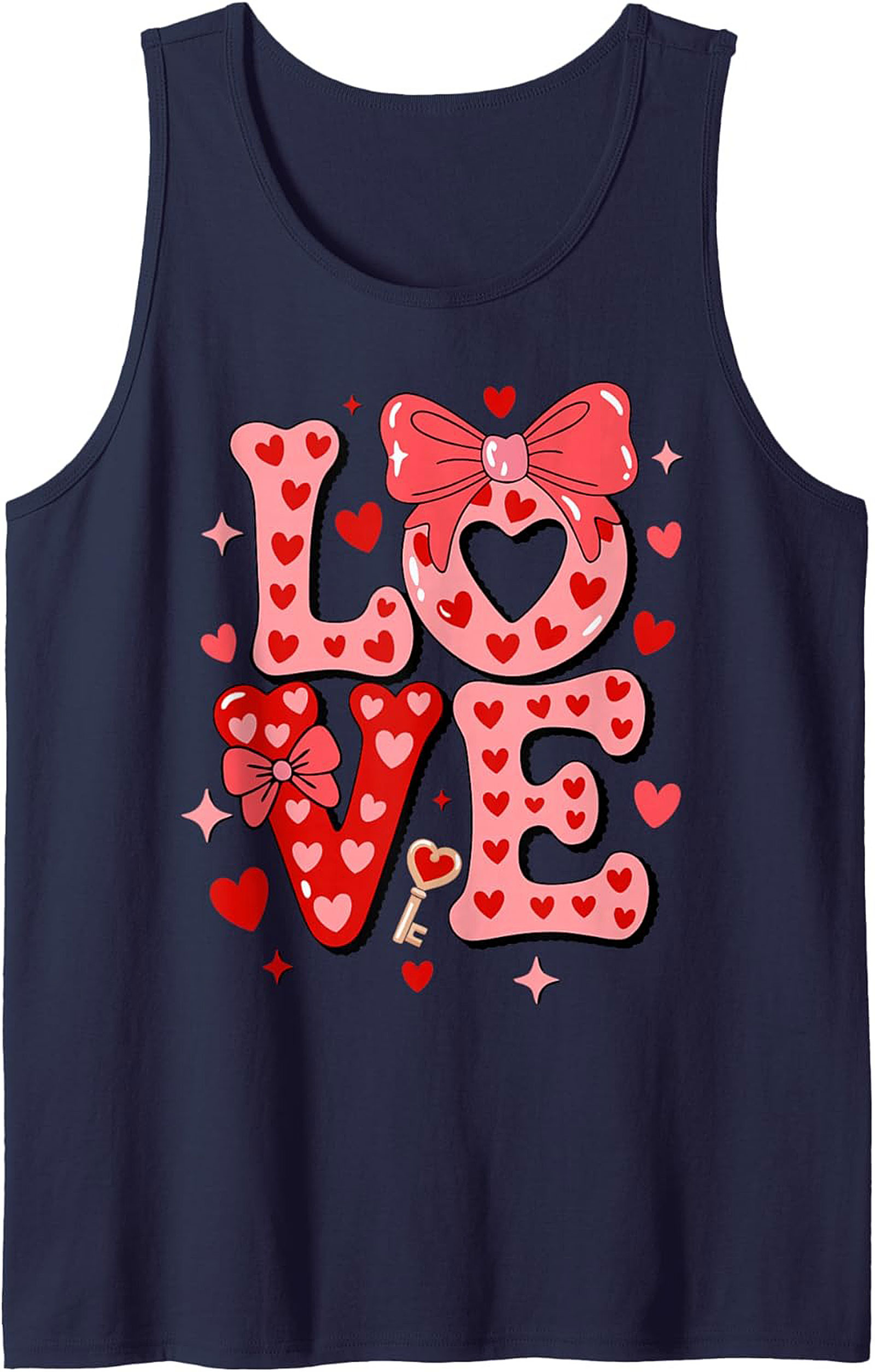 Cute Valentine's Day Graphic Tank Top Love Hearts