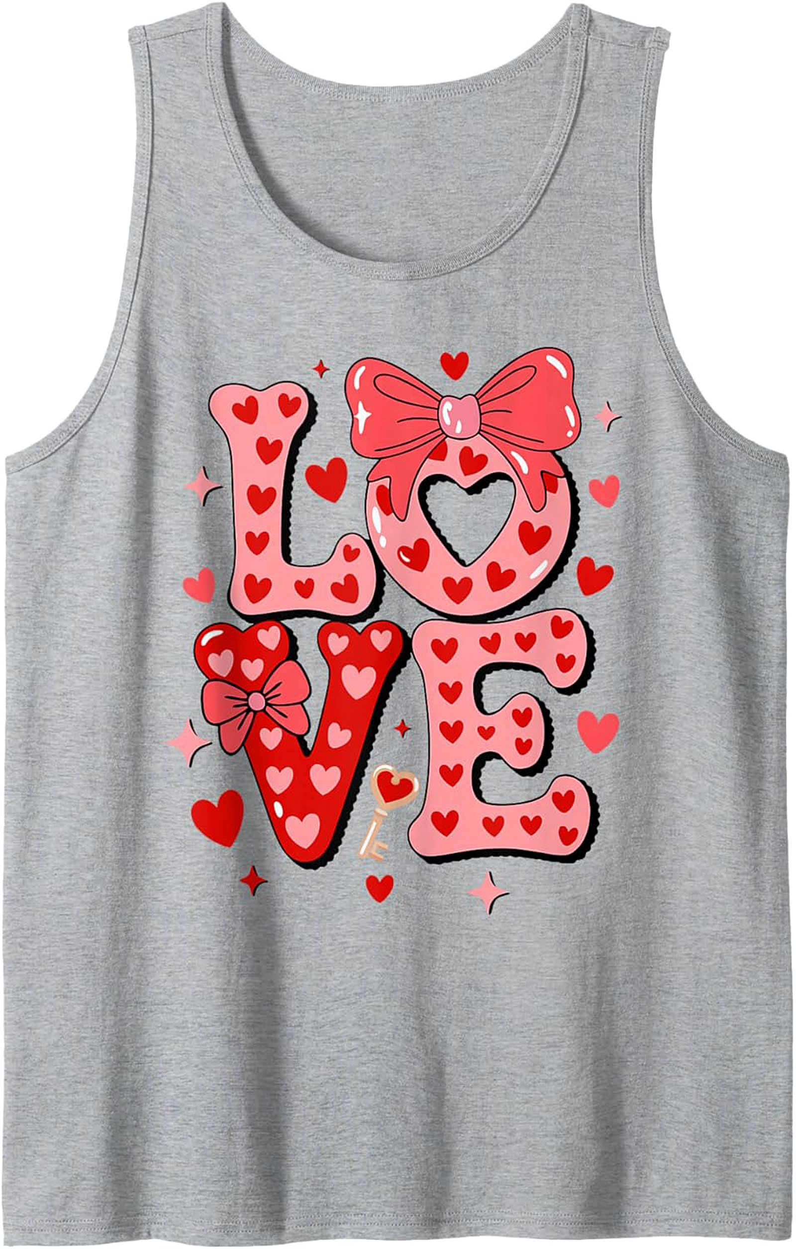 Cute Valentine's Day Graphic Tank Top Love Hearts