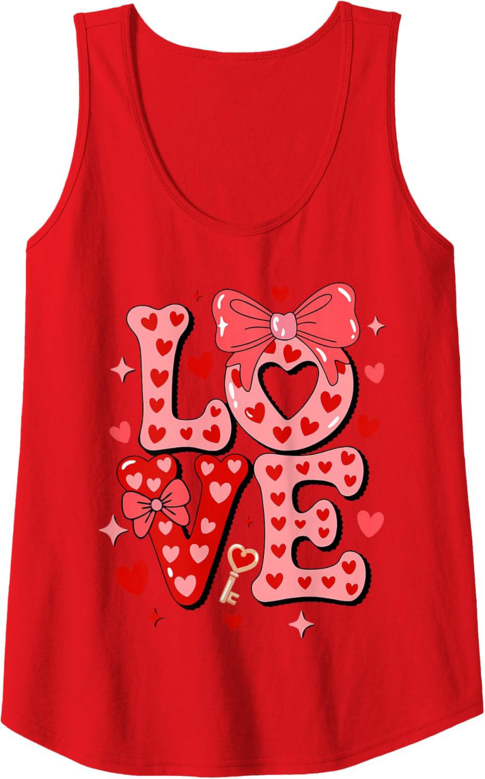 Cute Valentine's Day Graphic Tank Top Love Hearts